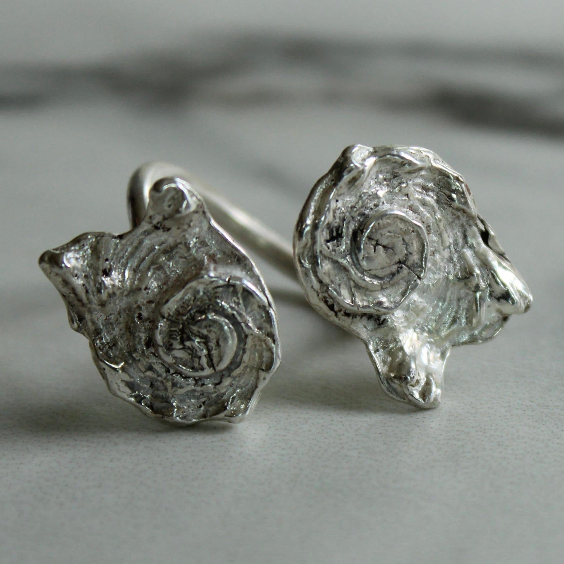 Adjustable Shell Ring – Recycled Sterling Silver, Cast from Real Shells Louella Jewellery