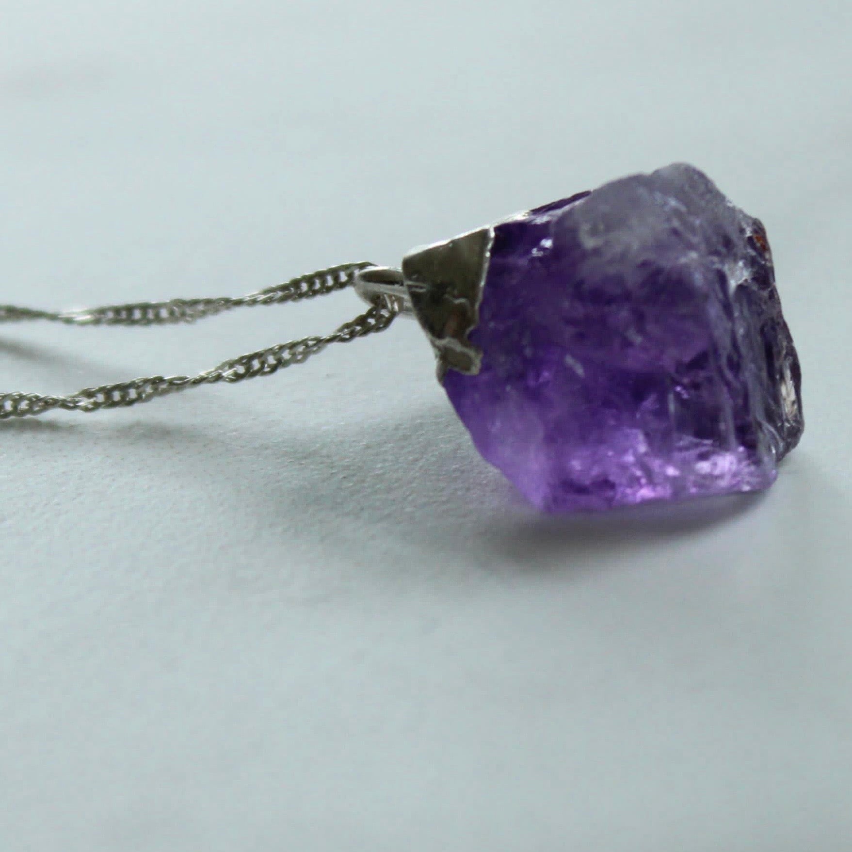 Raw Amethyst Pendant Louella Jewellery