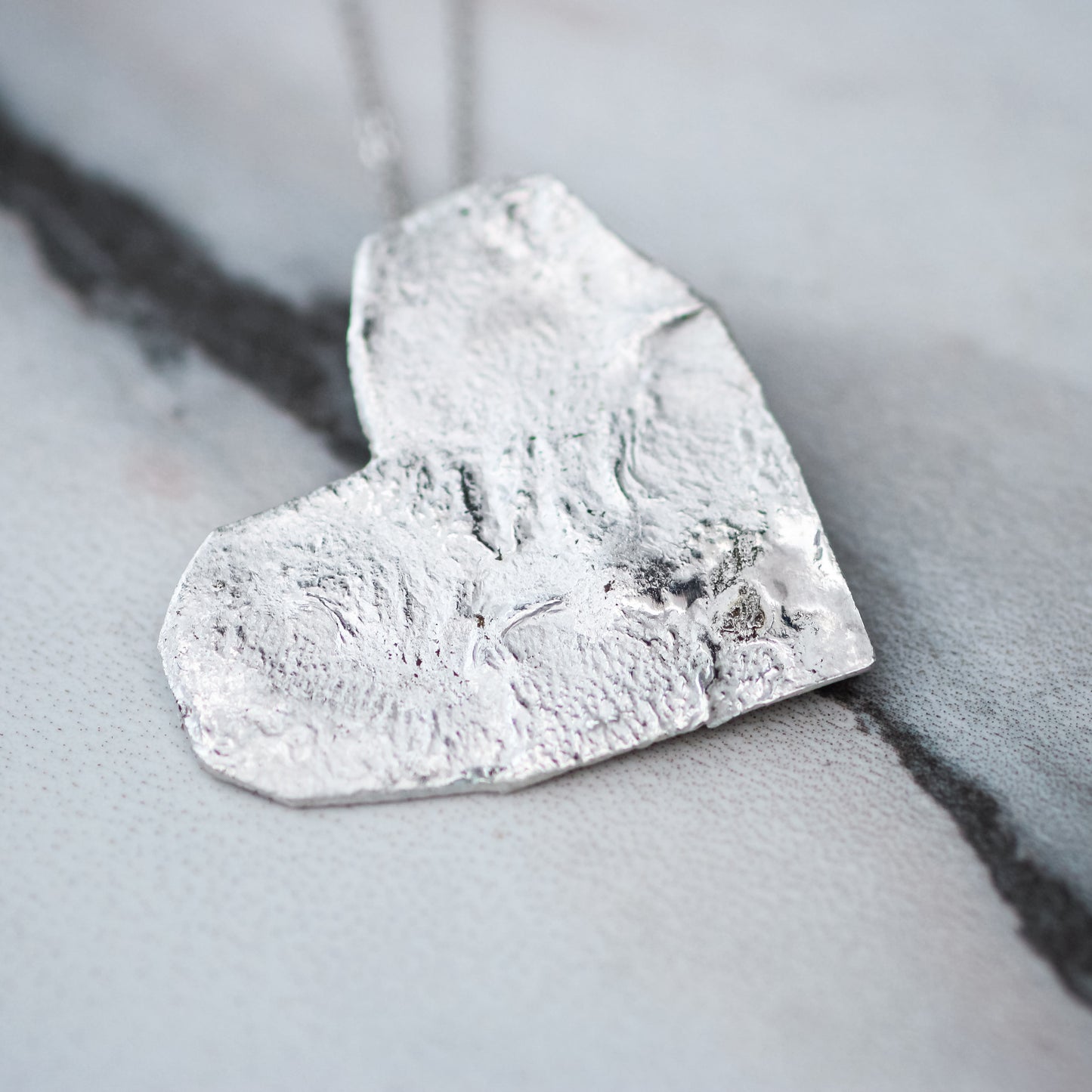 Textured Heart – One of a Kind Reticulated Silver Pendant