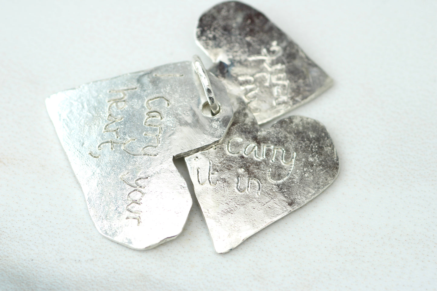 Personalised Family Necklace – Eco Silver Linked Hearts Louella Jewellery