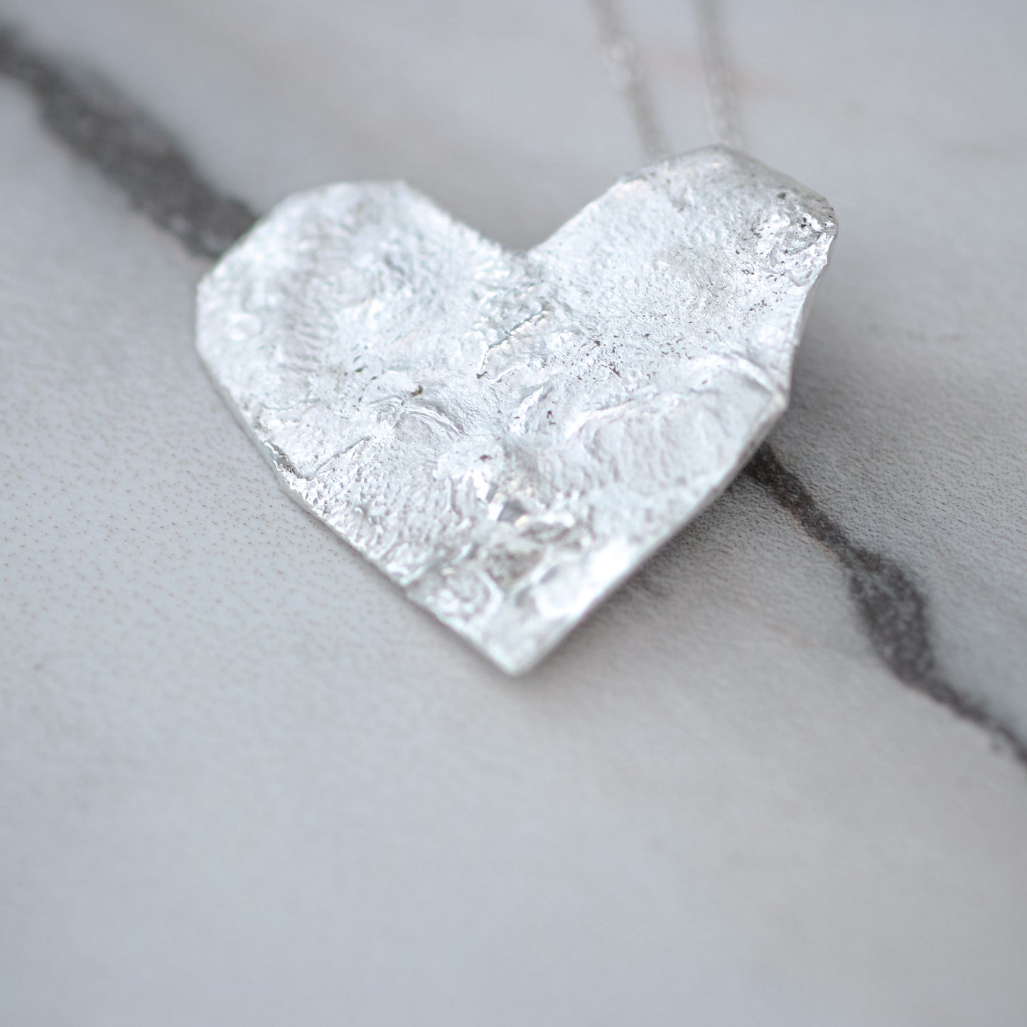 Textured Heart – One of a Kind Reticulated Silver Pendant