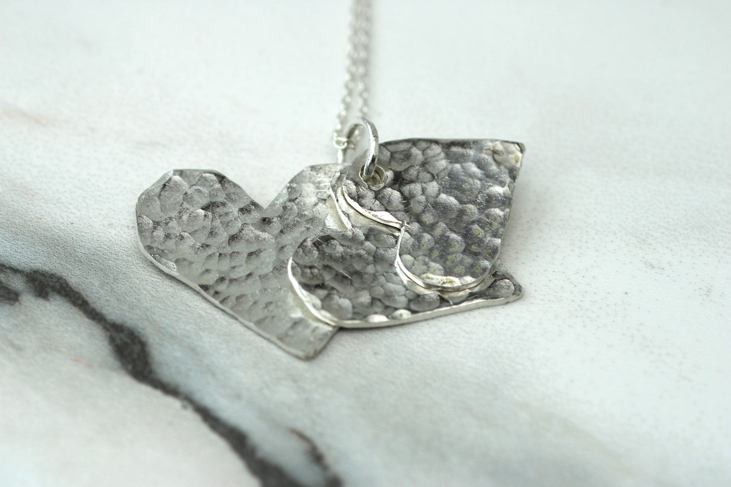 Personalised Family Necklace – Eco Silver Linked Hearts Louella Jewellery