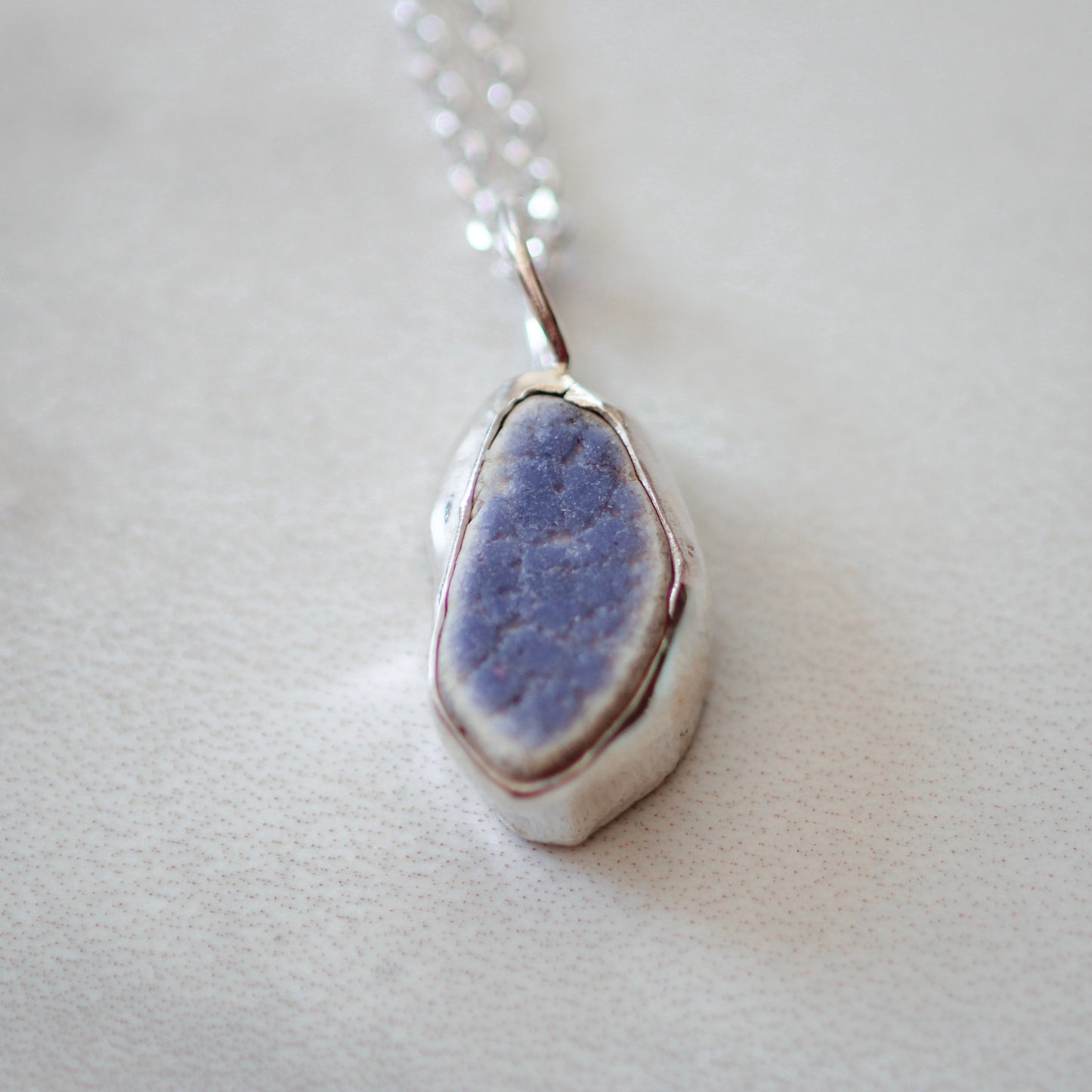 Denim Blue Sea Pottery Pendant from Plymouth