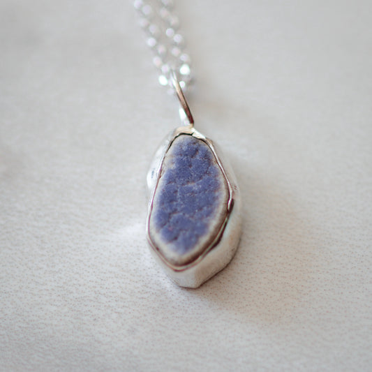 Denim Blue Sea Pottery Pendant from Plymouth