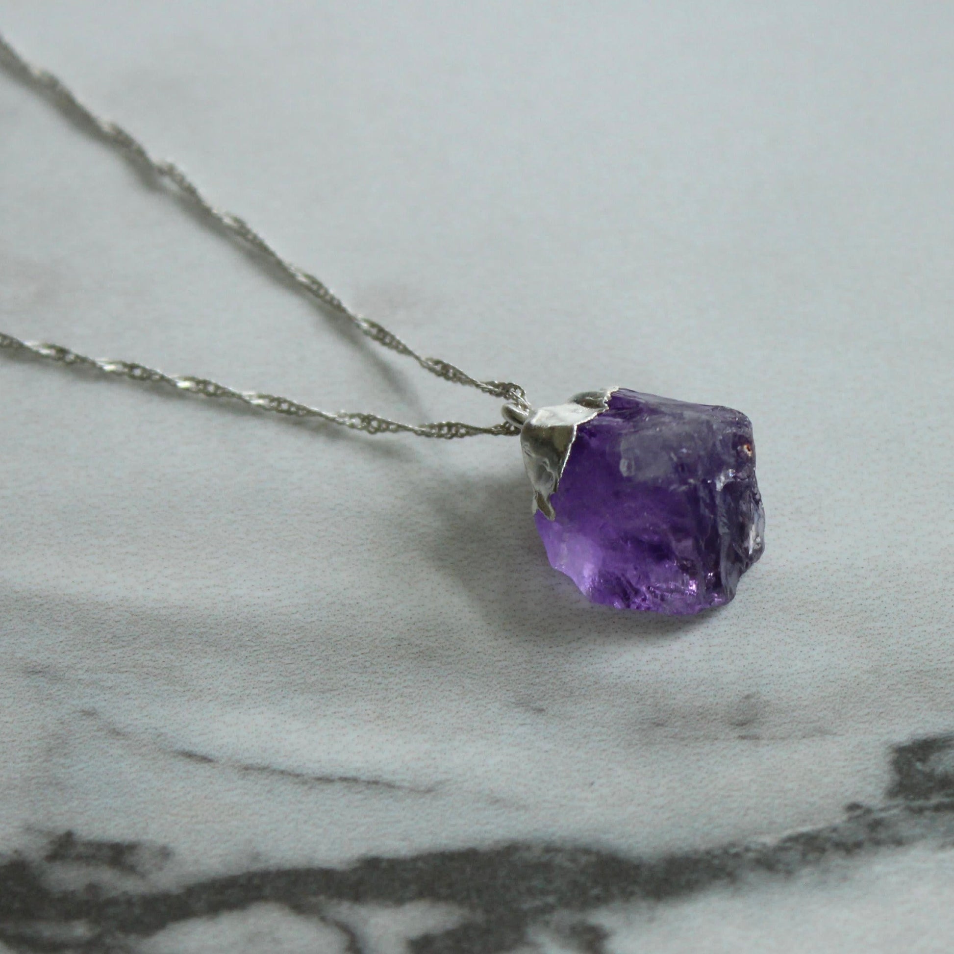 Raw Amethyst Pendant Louella Jewellery