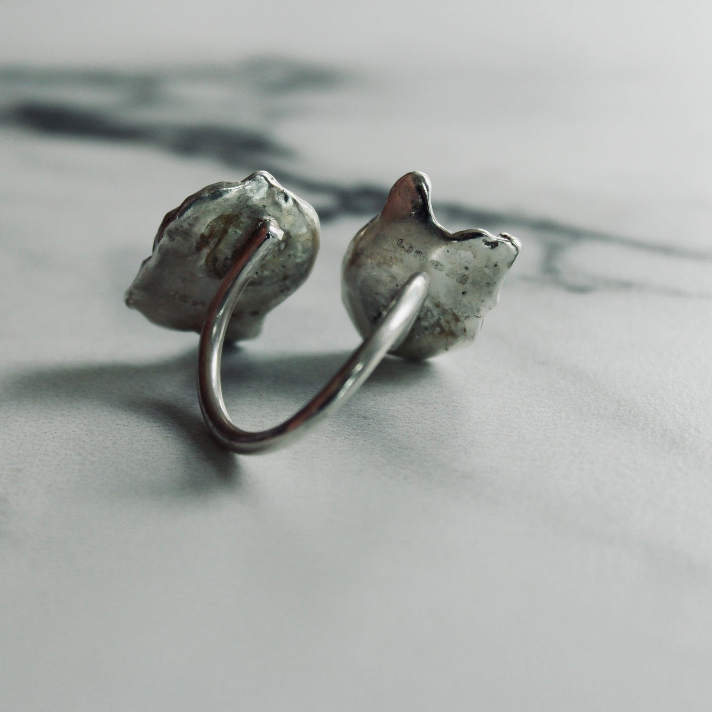 Adjustable Shell Ring – Recycled Sterling Silver, Cast from Real Shells