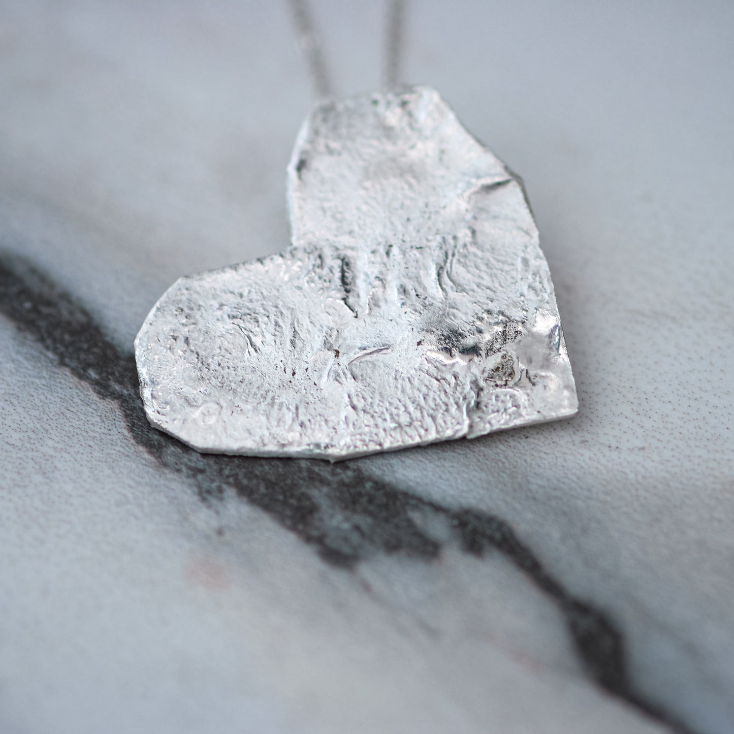 Textured Heart – One of a Kind Reticulated Silver Pendant