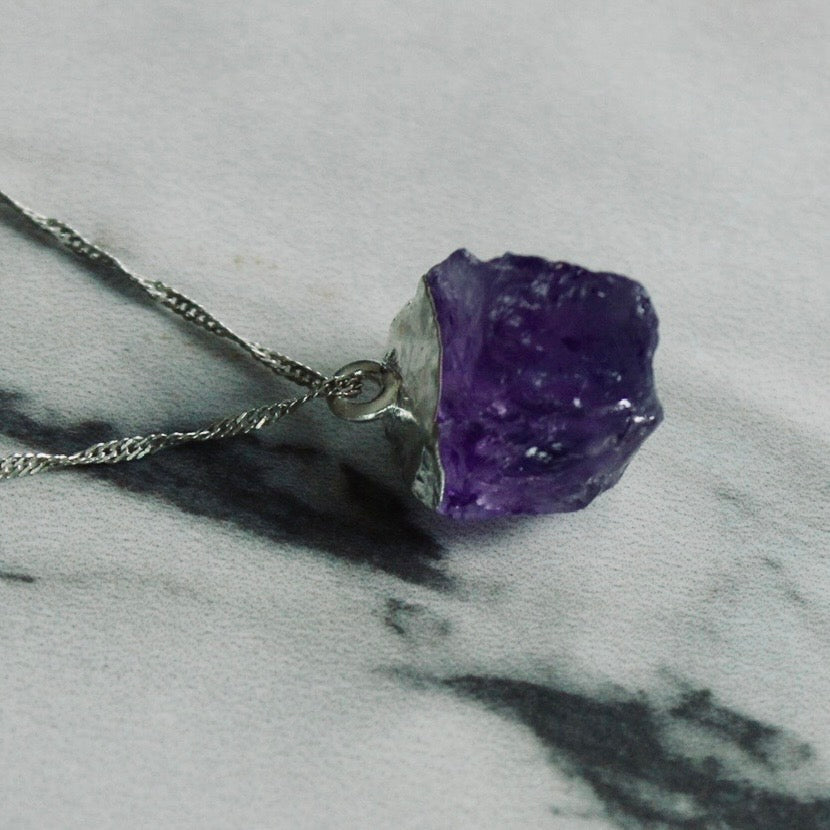 Raw Amethyst Pendant Louella Jewellery