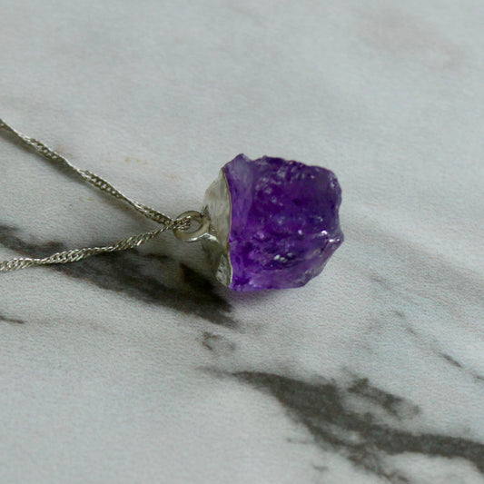 Raw Amethyst Pendant Louella Jewellery