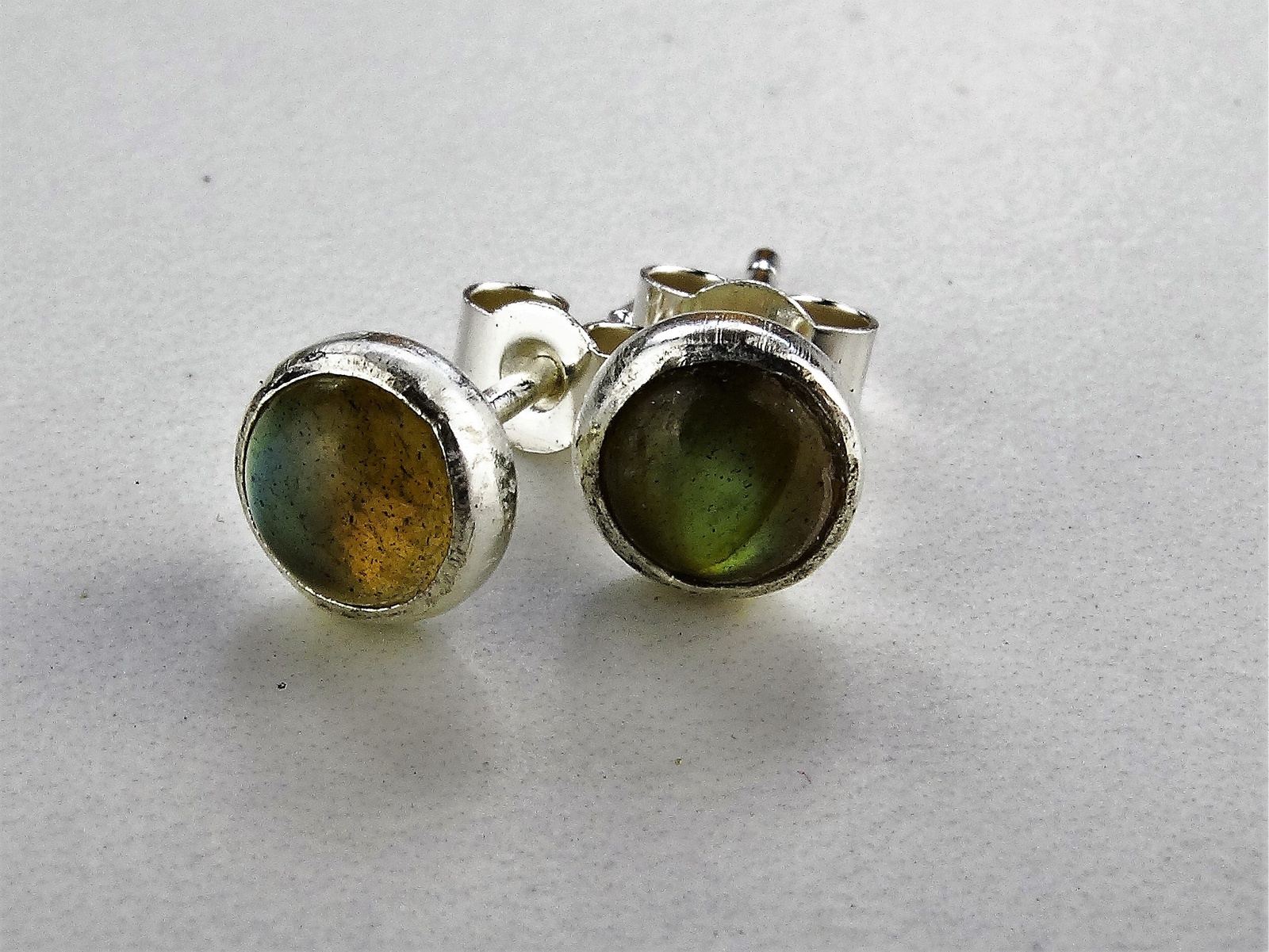 Labradorite rainbow stud earrings louella-jewellery