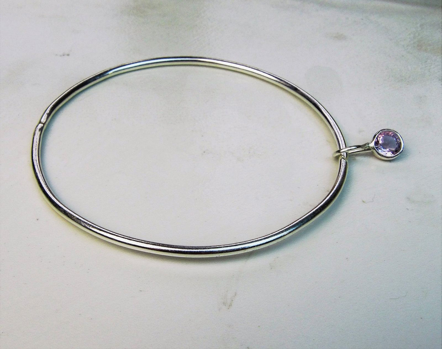 Alexandrite bangle - June birthstone bracelet louella-jewellery