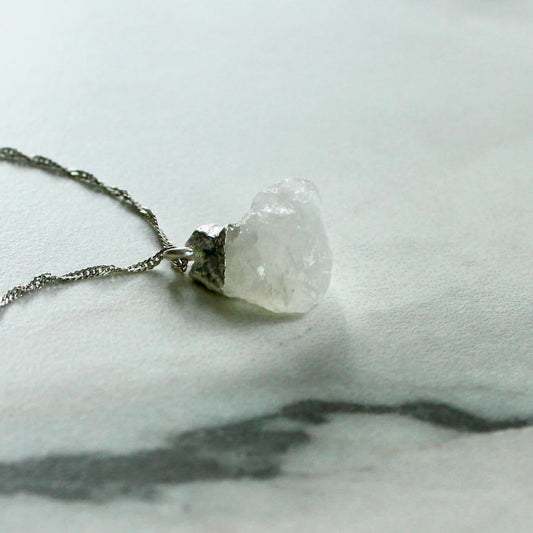 Raw moonstone pendant Louella Jewellery