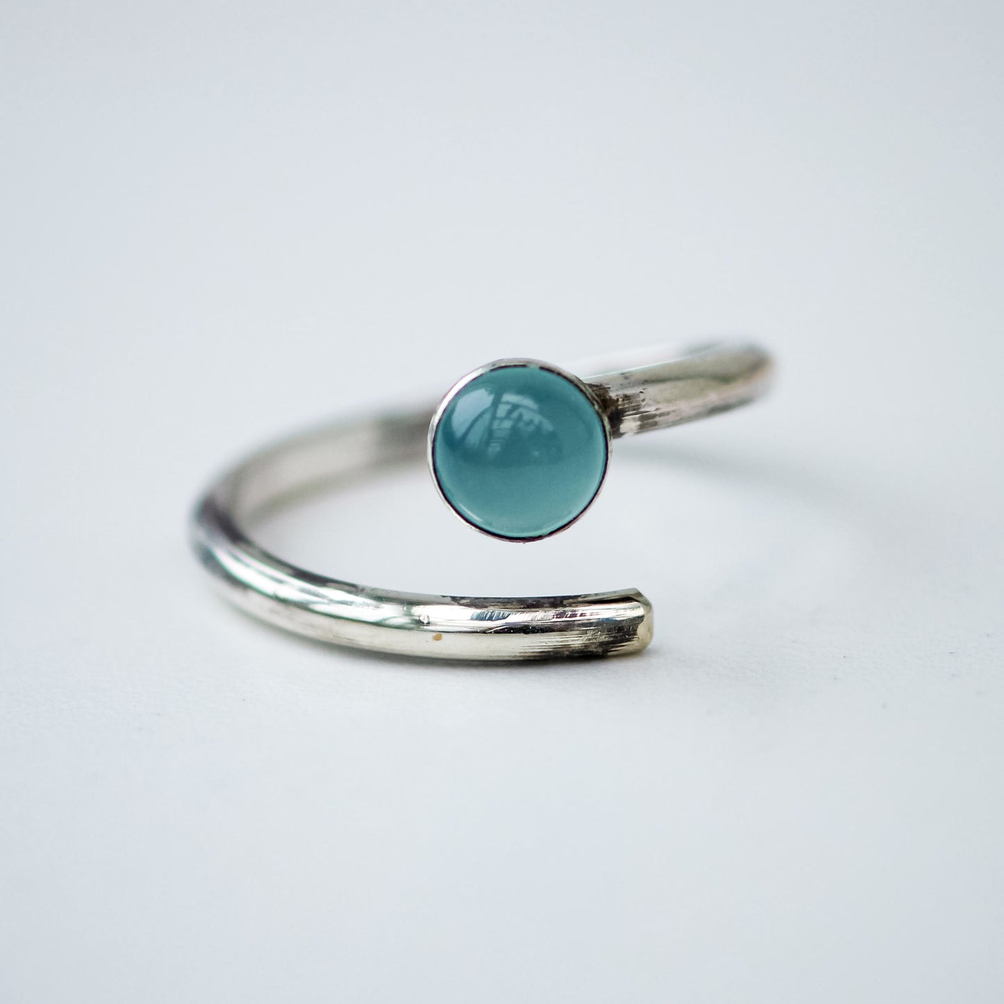 Adjustable Chalcedony Silver Ring