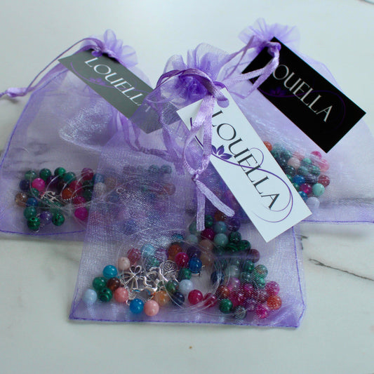 Children’s Jewellery Making Kit – Makes Two Gemstone Bracelets or One Necklace Louella Jewellery