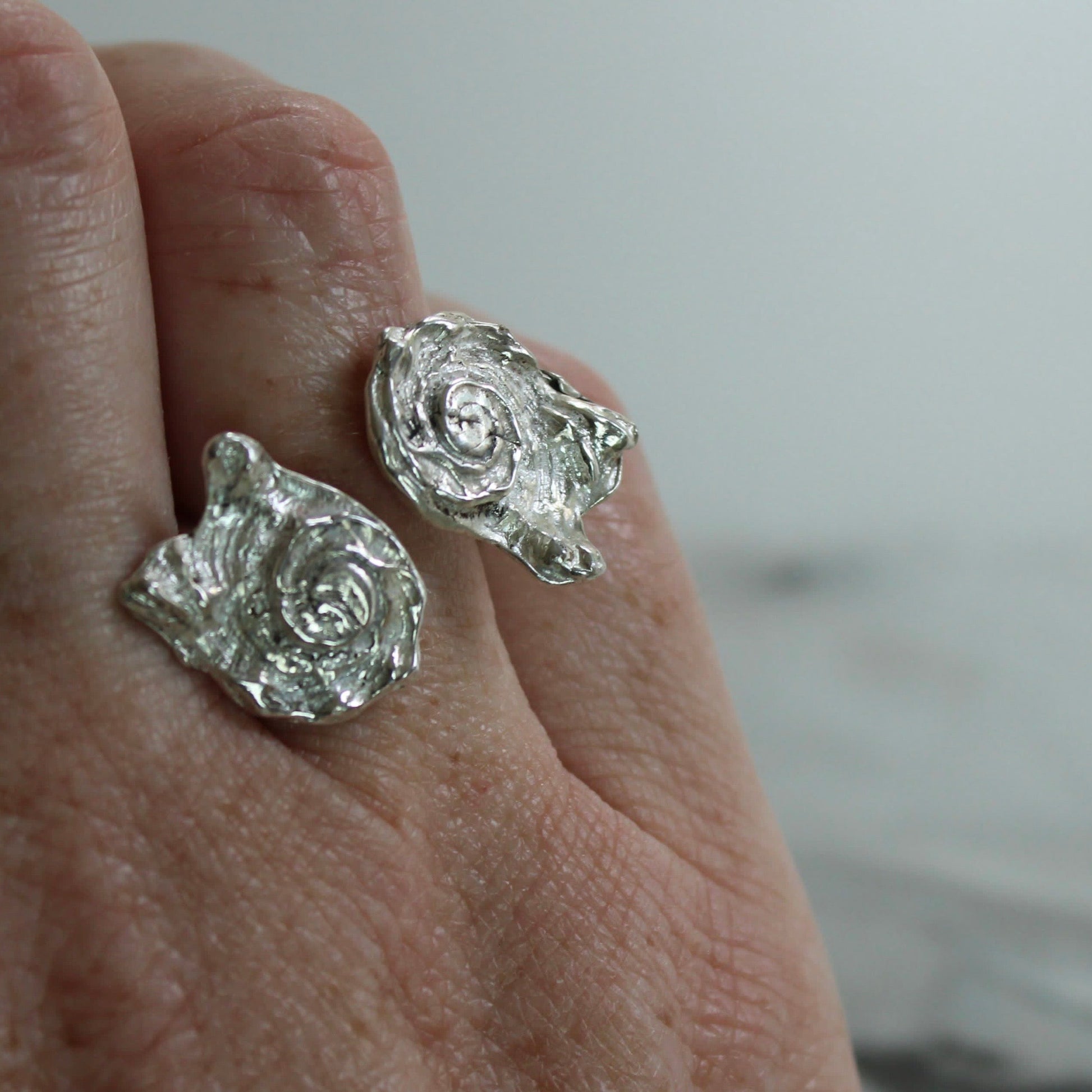 Adjustable Shell Ring – Recycled Sterling Silver, Cast from Real Shells Louella Jewellery