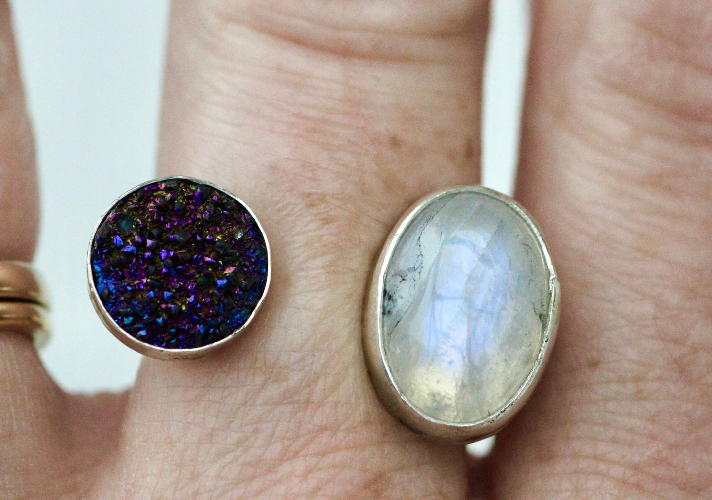 Druzy & Rainbow Moonstone Louella Jewellery