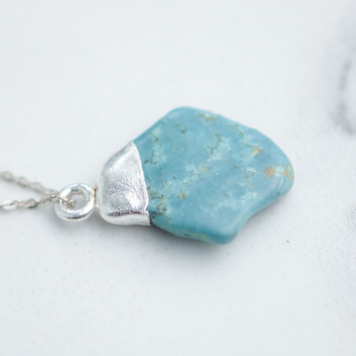 Raw turquoise necklace