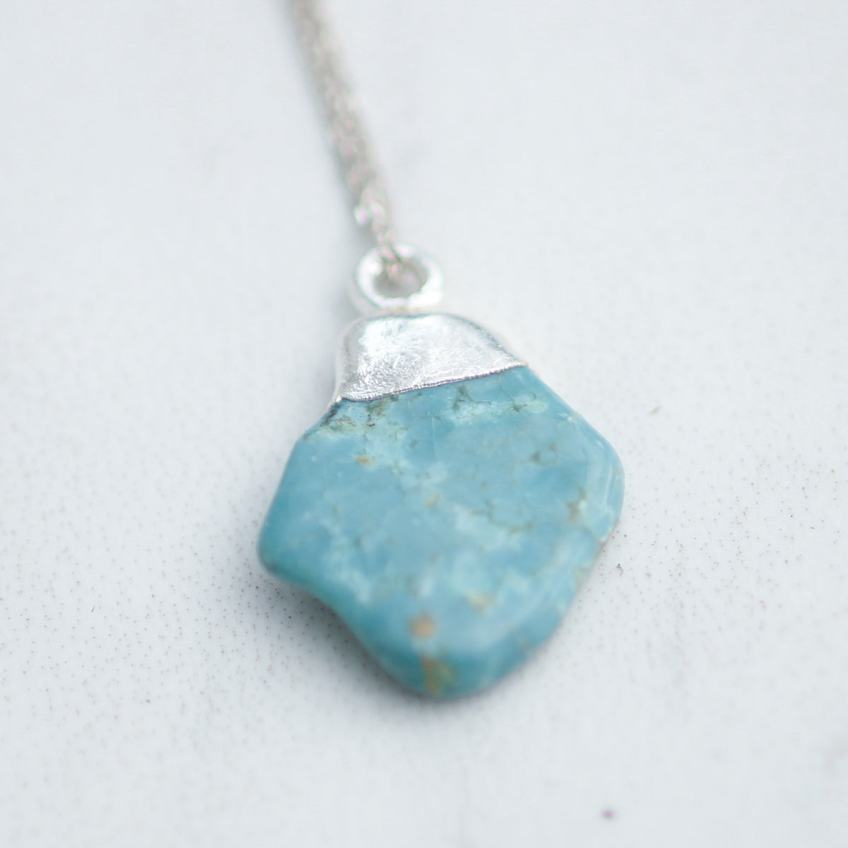 Raw turquoise necklace