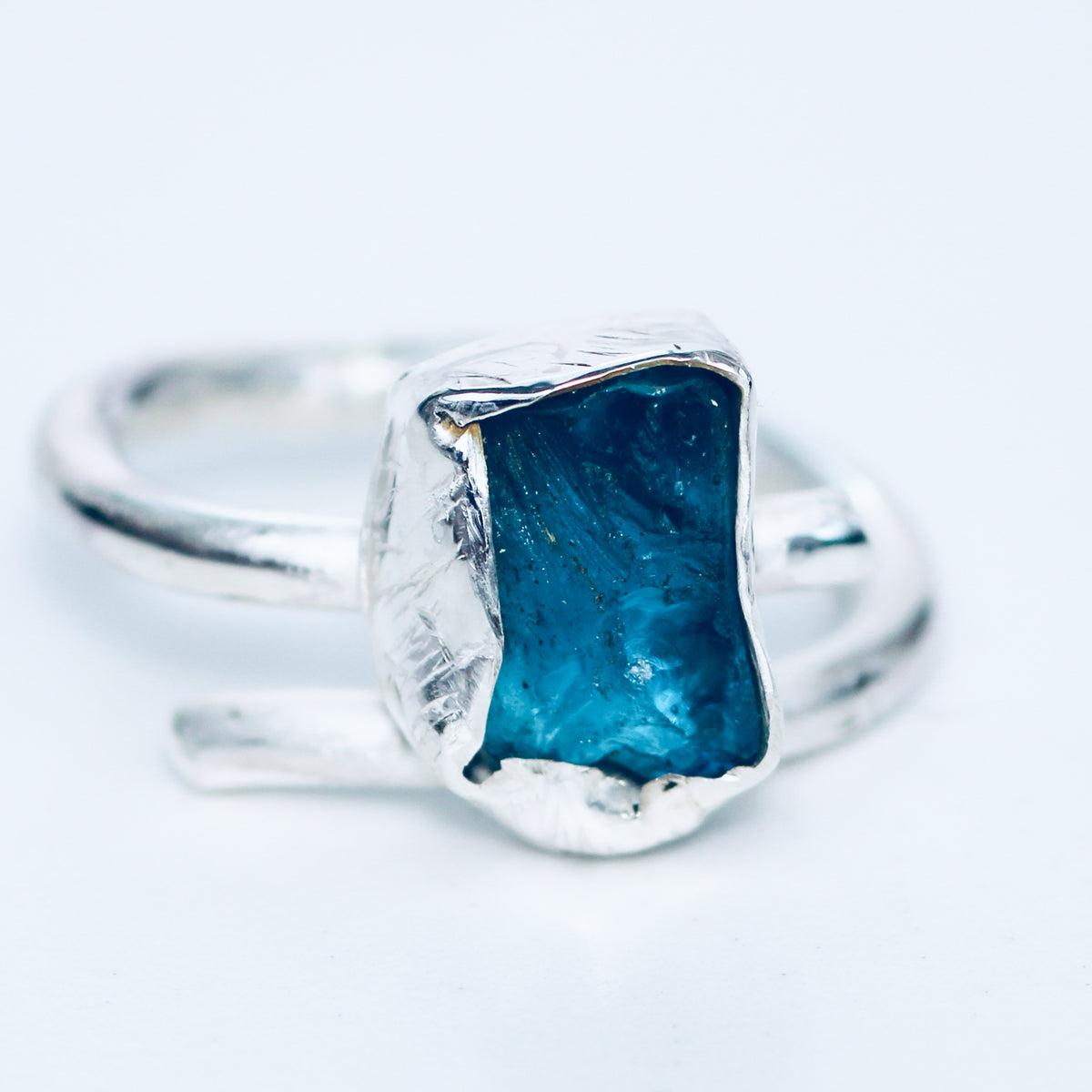 Ocean Blue Sea Glass Ring