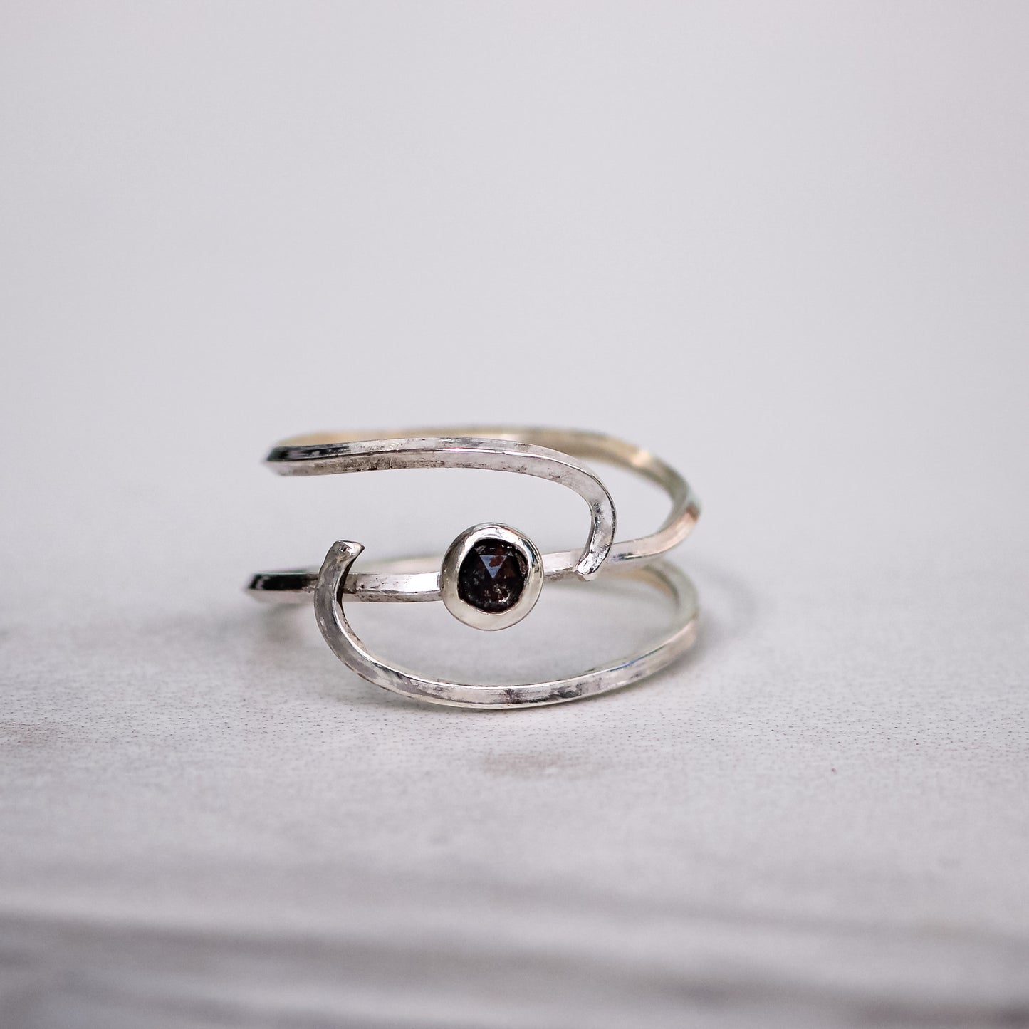 Salt & Pepper Diamond in Eco-Silver