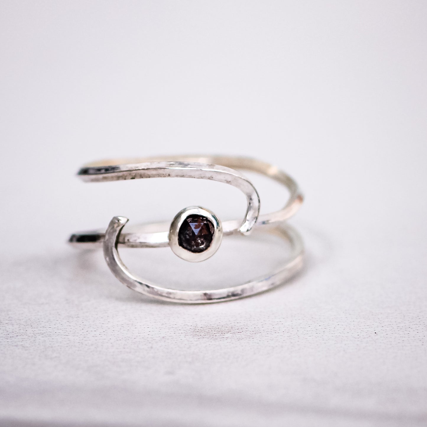 Salt & Pepper Diamond in Eco-Silver