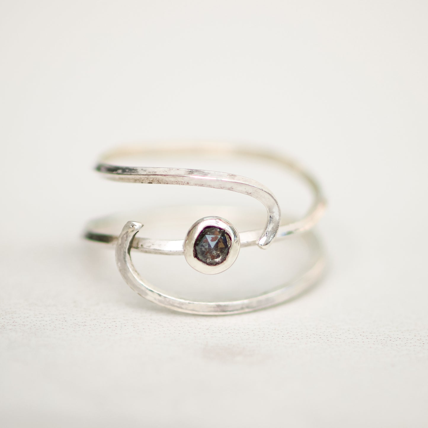Salt & Pepper Diamond in Eco-Silver
