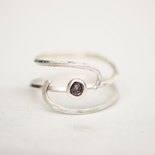 Salt & Pepper Diamond in Eco-Silver