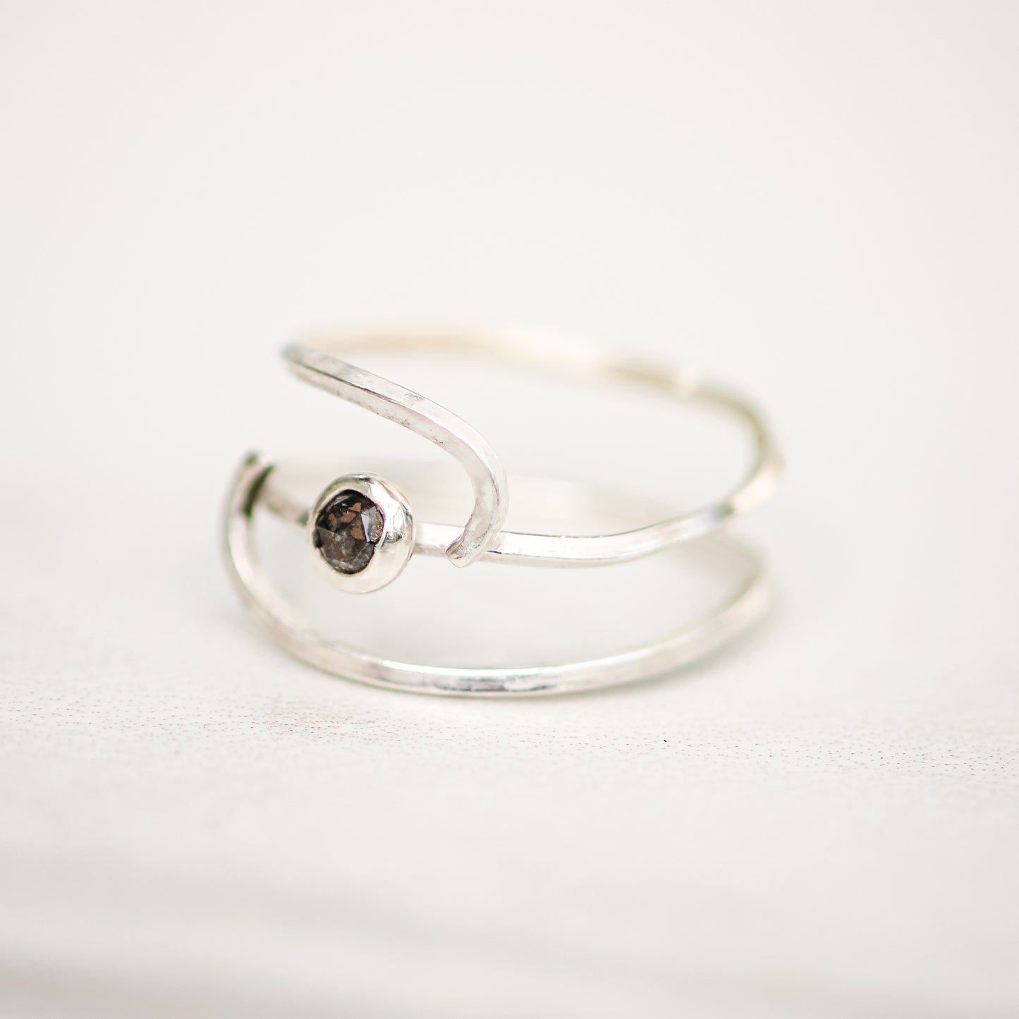 Salt & Pepper Diamond in Eco-Silver