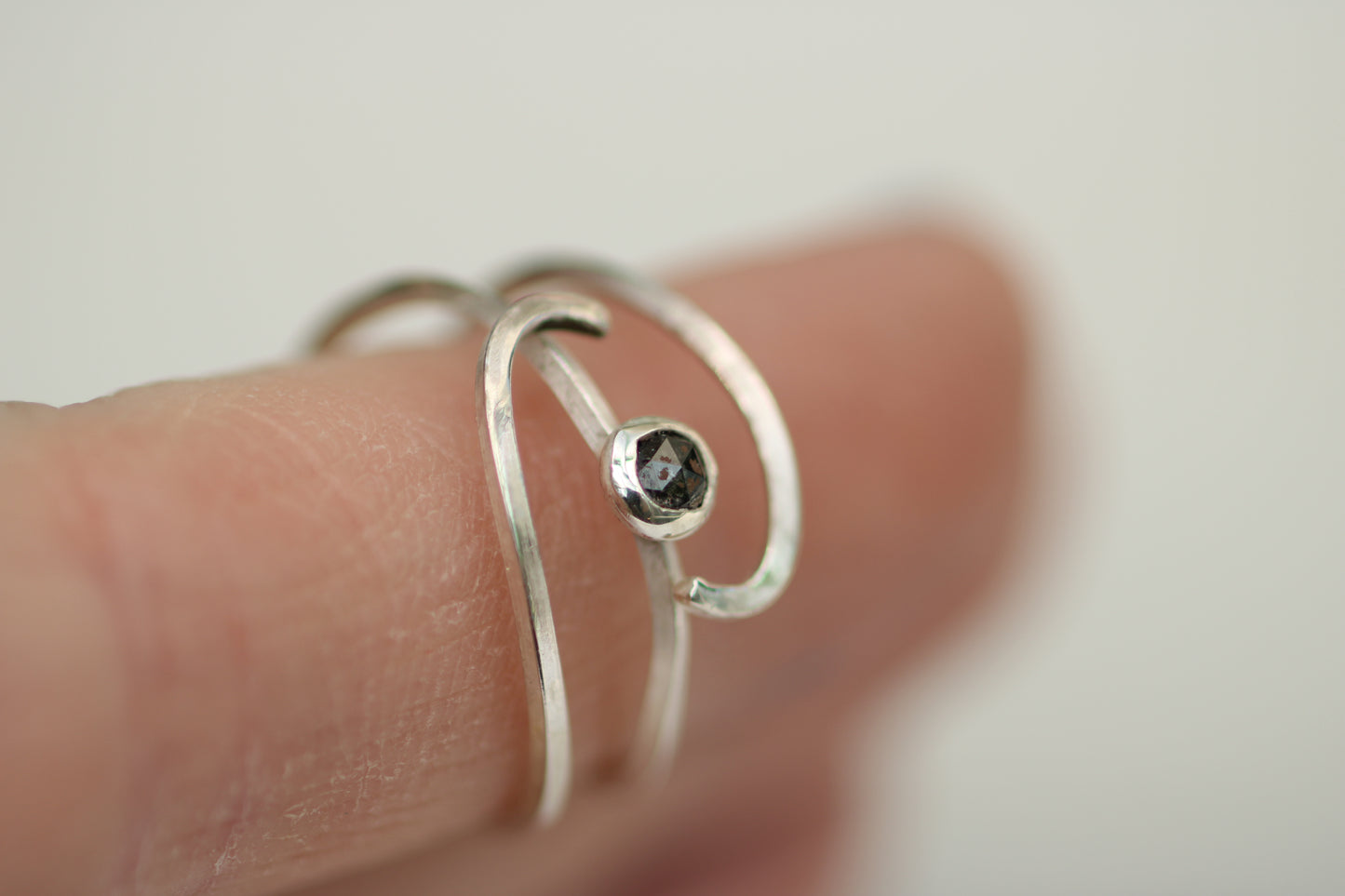 Salt & Pepper Diamond in Eco-Silver