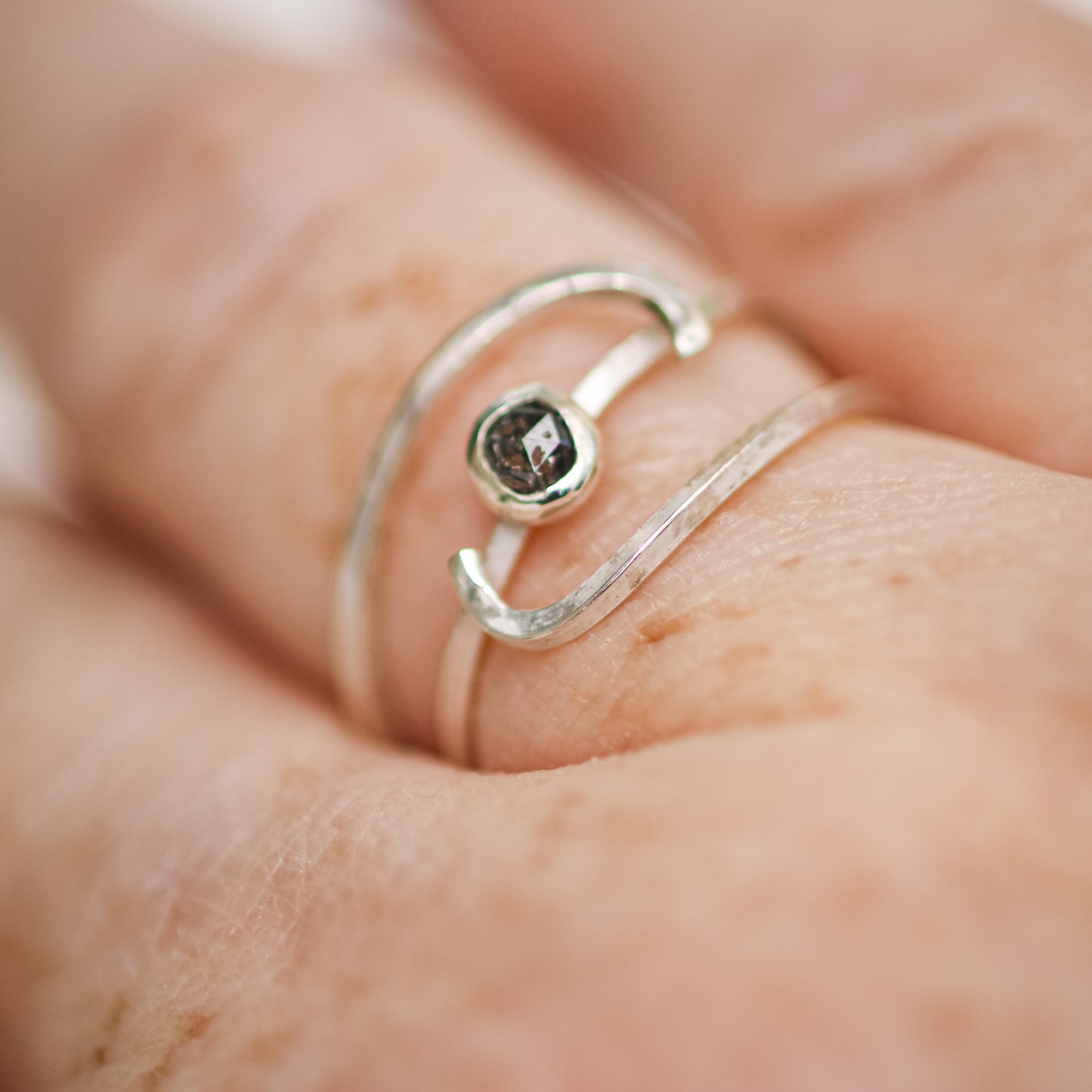 Salt & Pepper Diamond in Eco-Silver