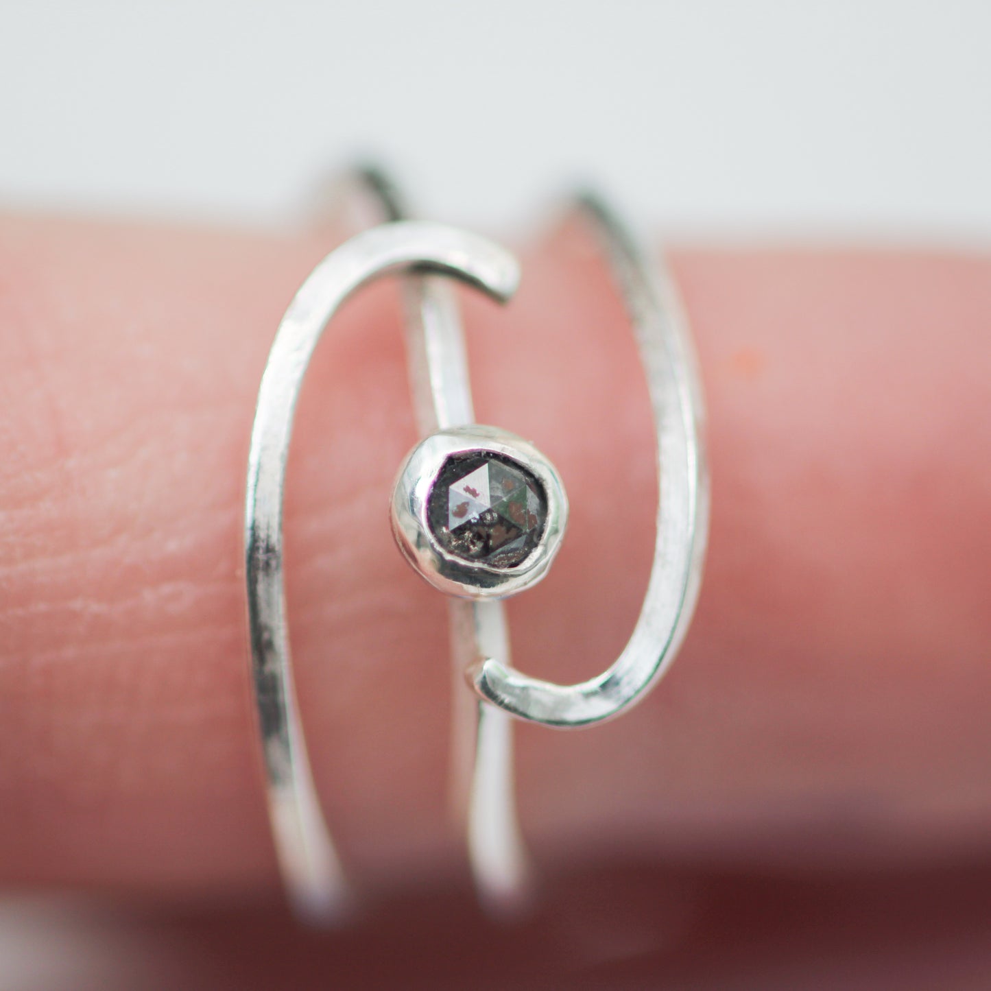 Salt & Pepper Diamond in Eco-Silver