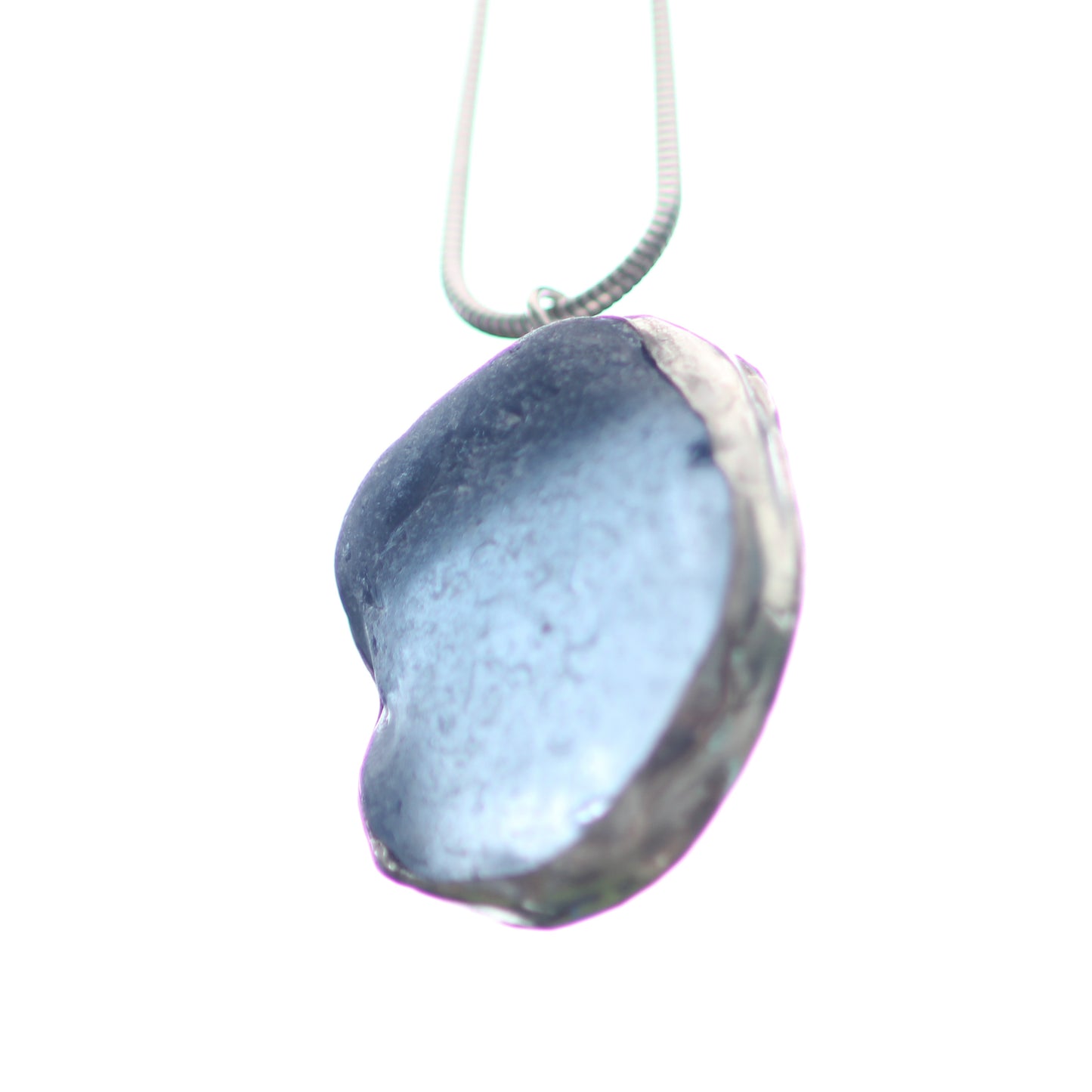 Ocean Blue Sea Glass Pendant from Plymouth