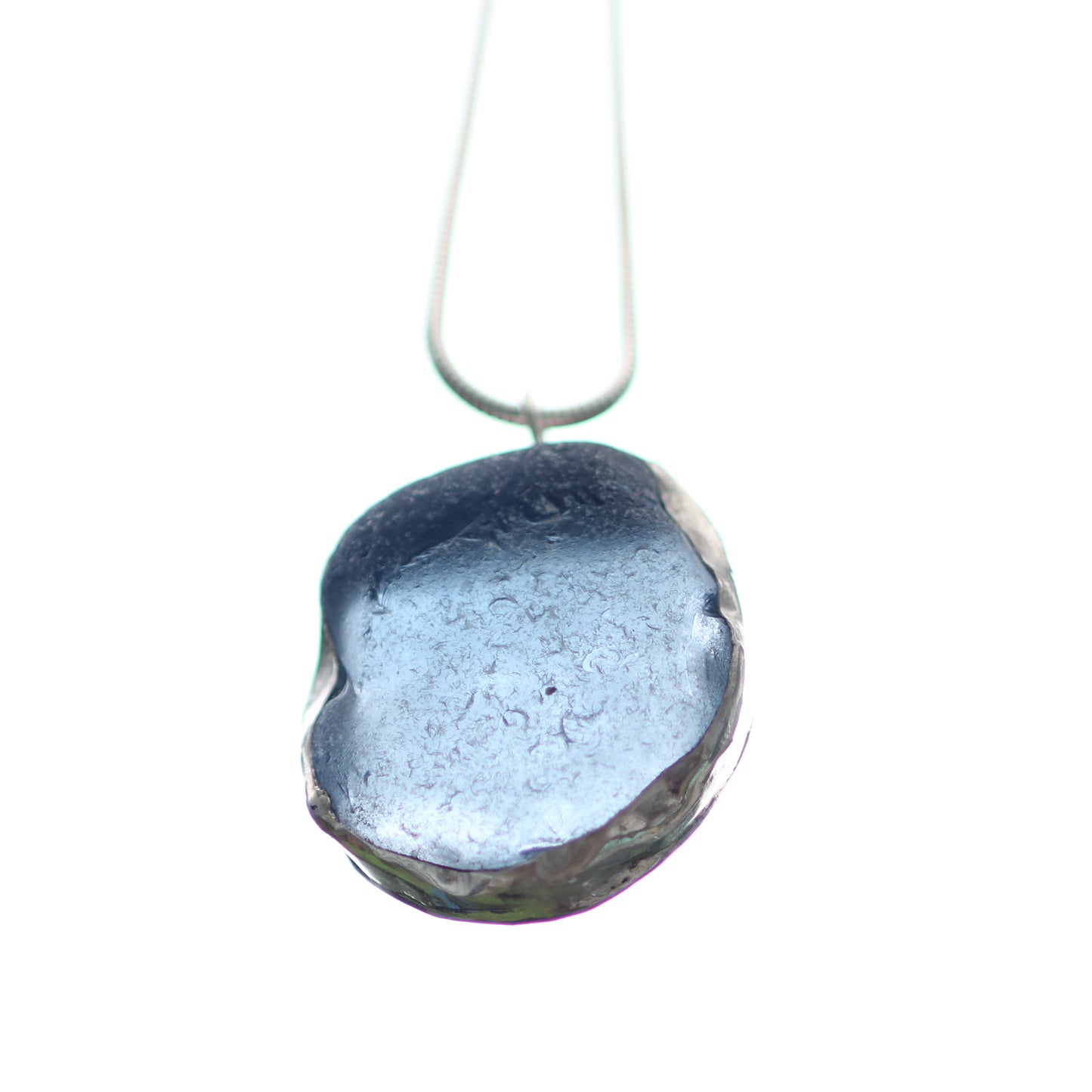 Ocean Blue Sea Glass Pendant from Plymouth