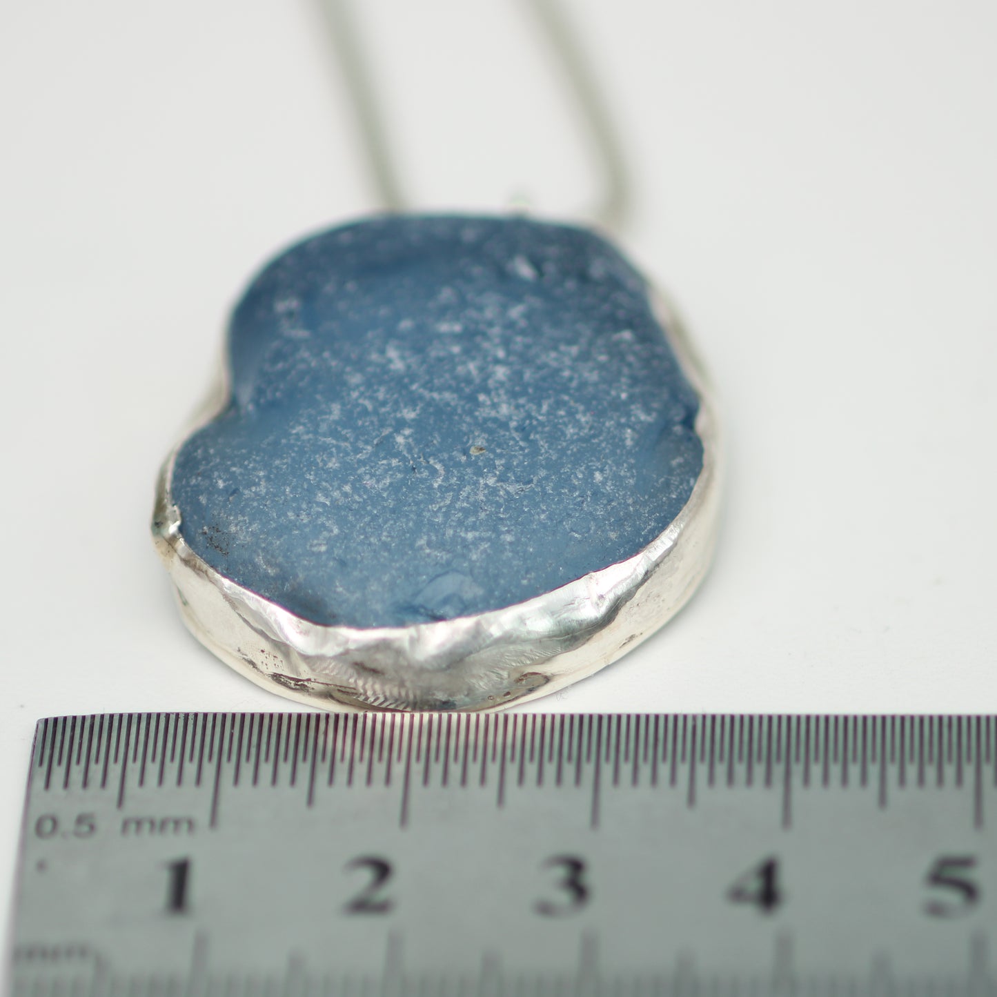 Ocean Blue Sea Glass Pendant from Plymouth
