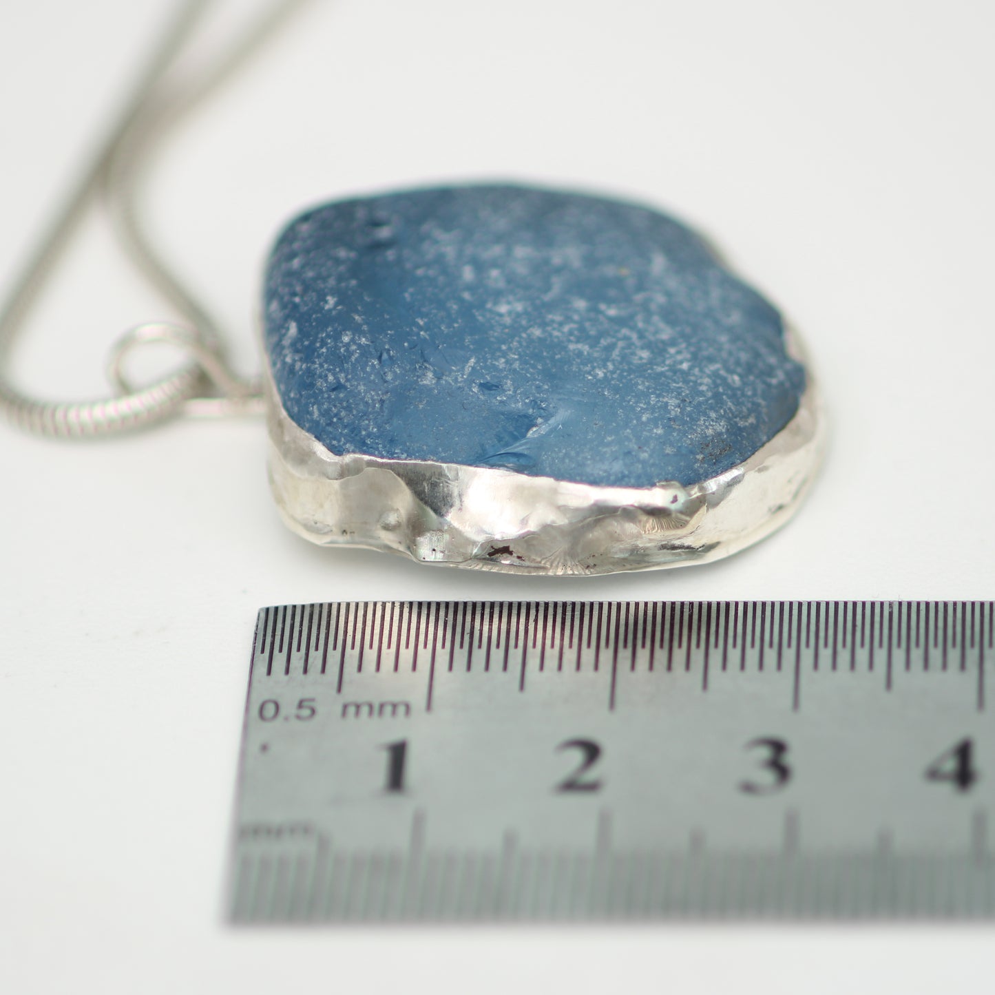 Ocean Blue Sea Glass Pendant from Plymouth