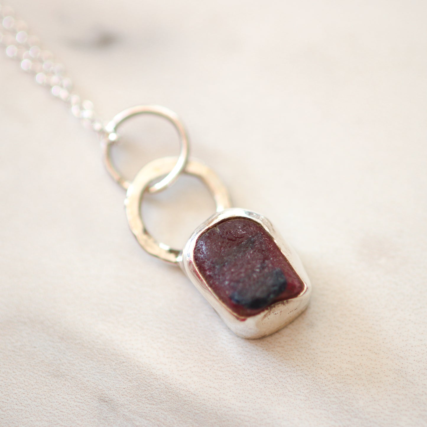 Raspberry Red Sea Glass Pendant from Scotland