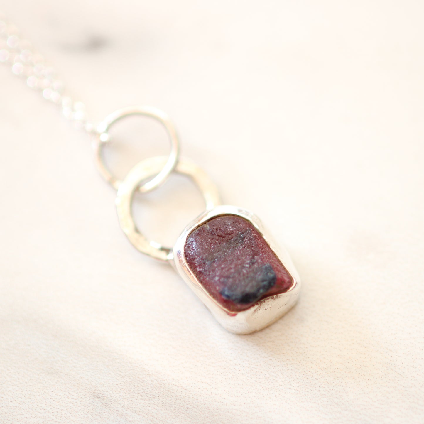 Raspberry Red Sea Glass Pendant from Scotland