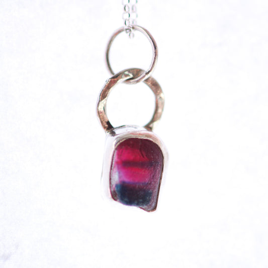 Raspberry Red Sea Glass Pendant from Scotland