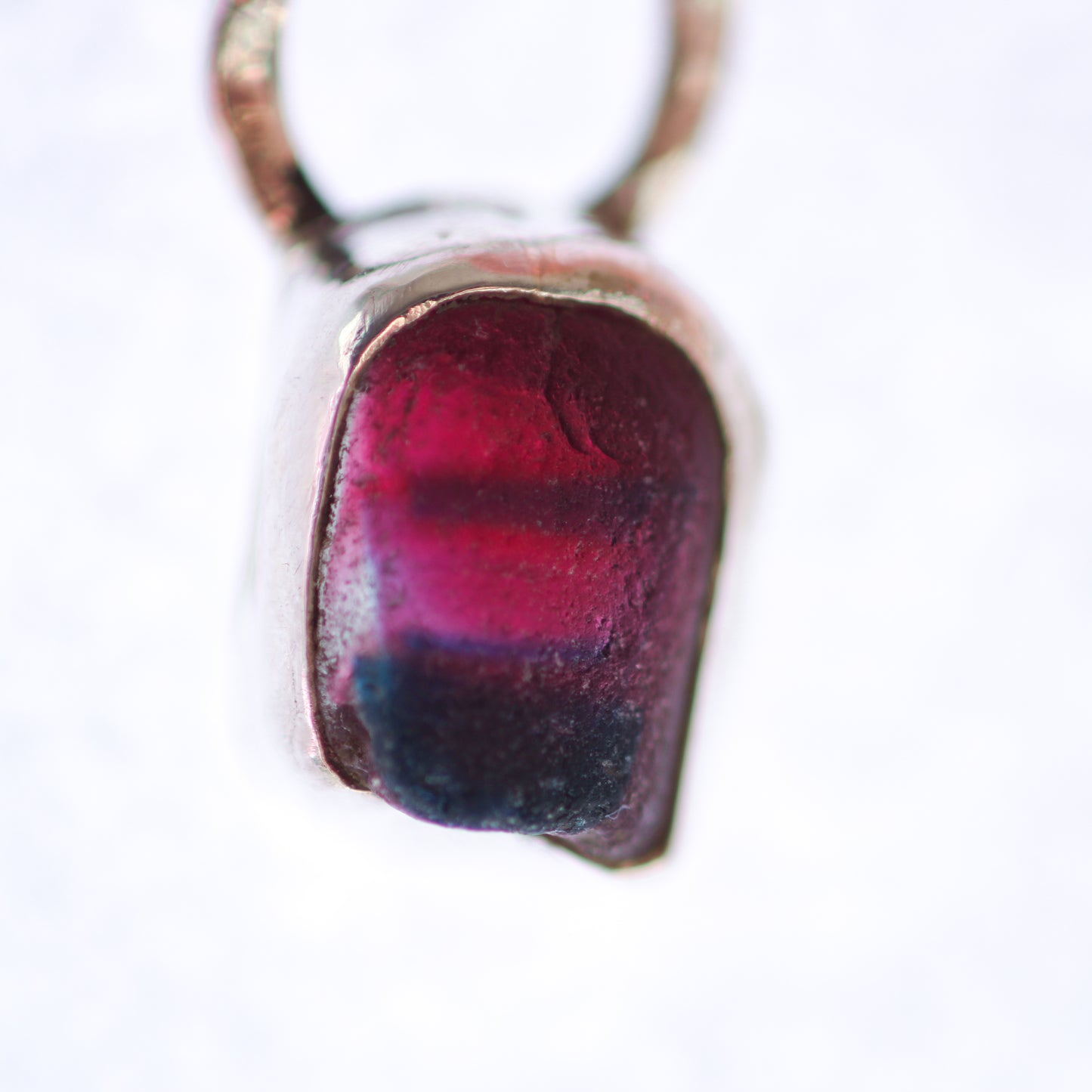 Raspberry Red Sea Glass Pendant from Scotland