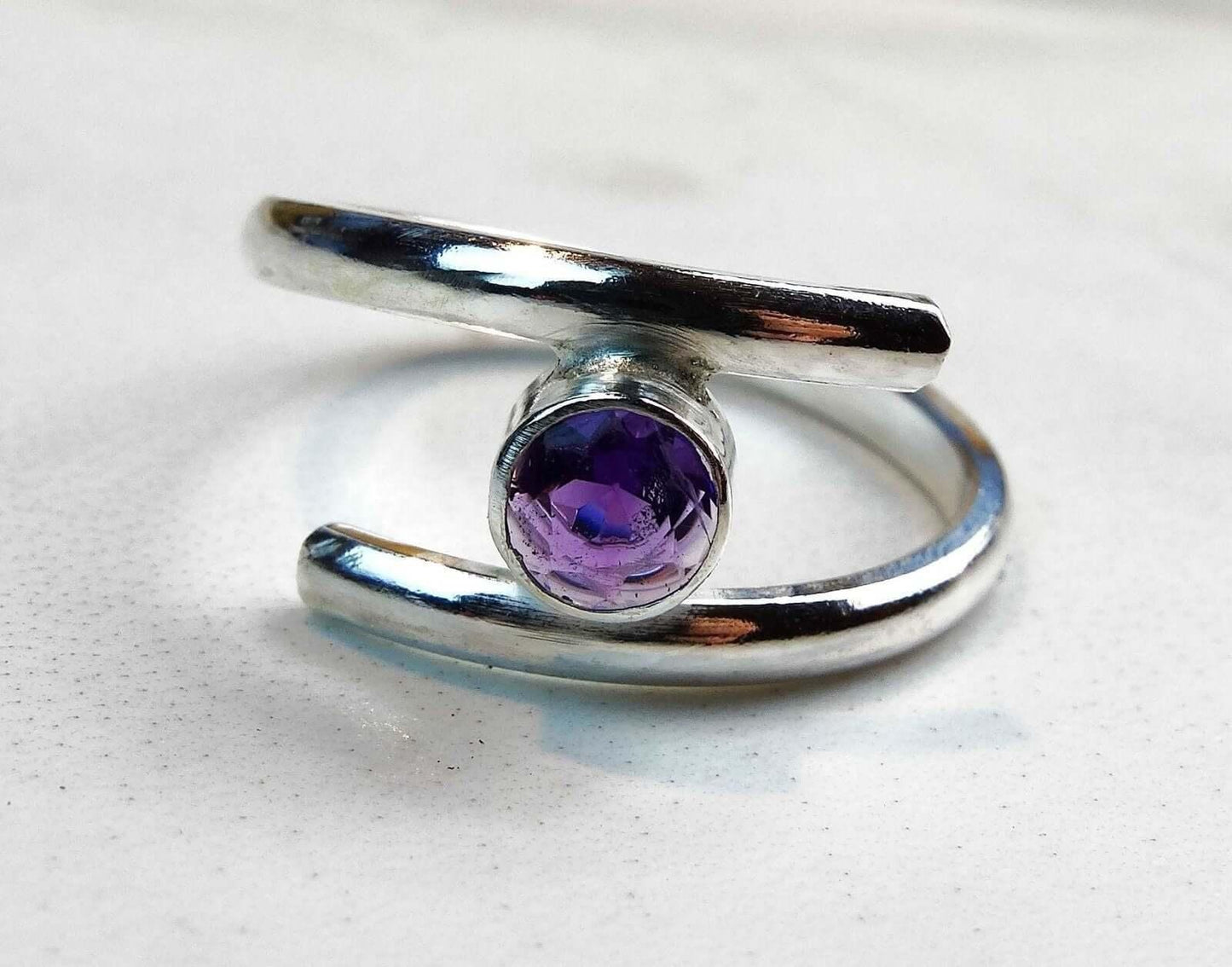 Amethyst adjustable ring - February birthstone | Ring | Louella Jewellery