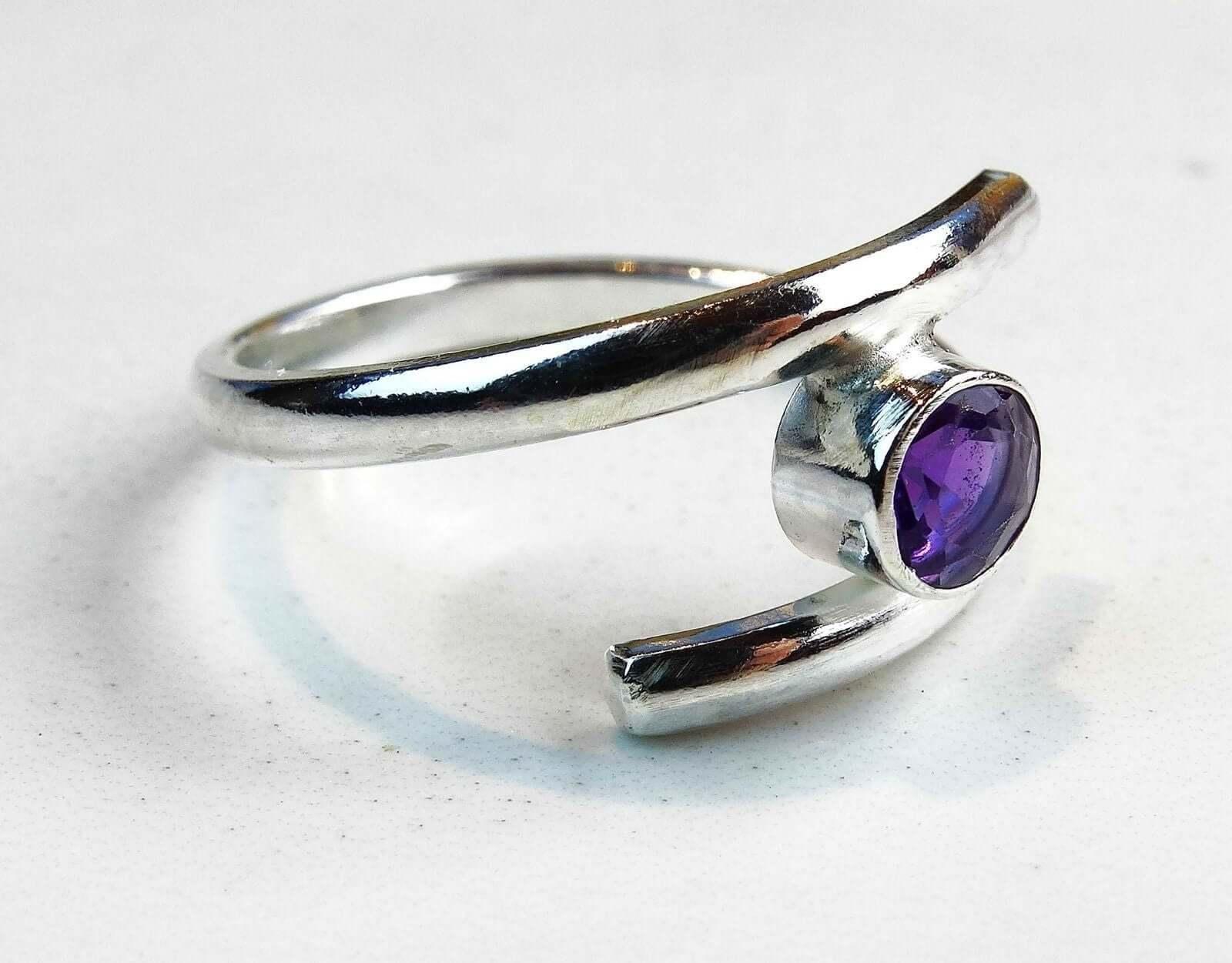 Amethyst adjustable ring - February birthstone | Ring | Louella Jewellery