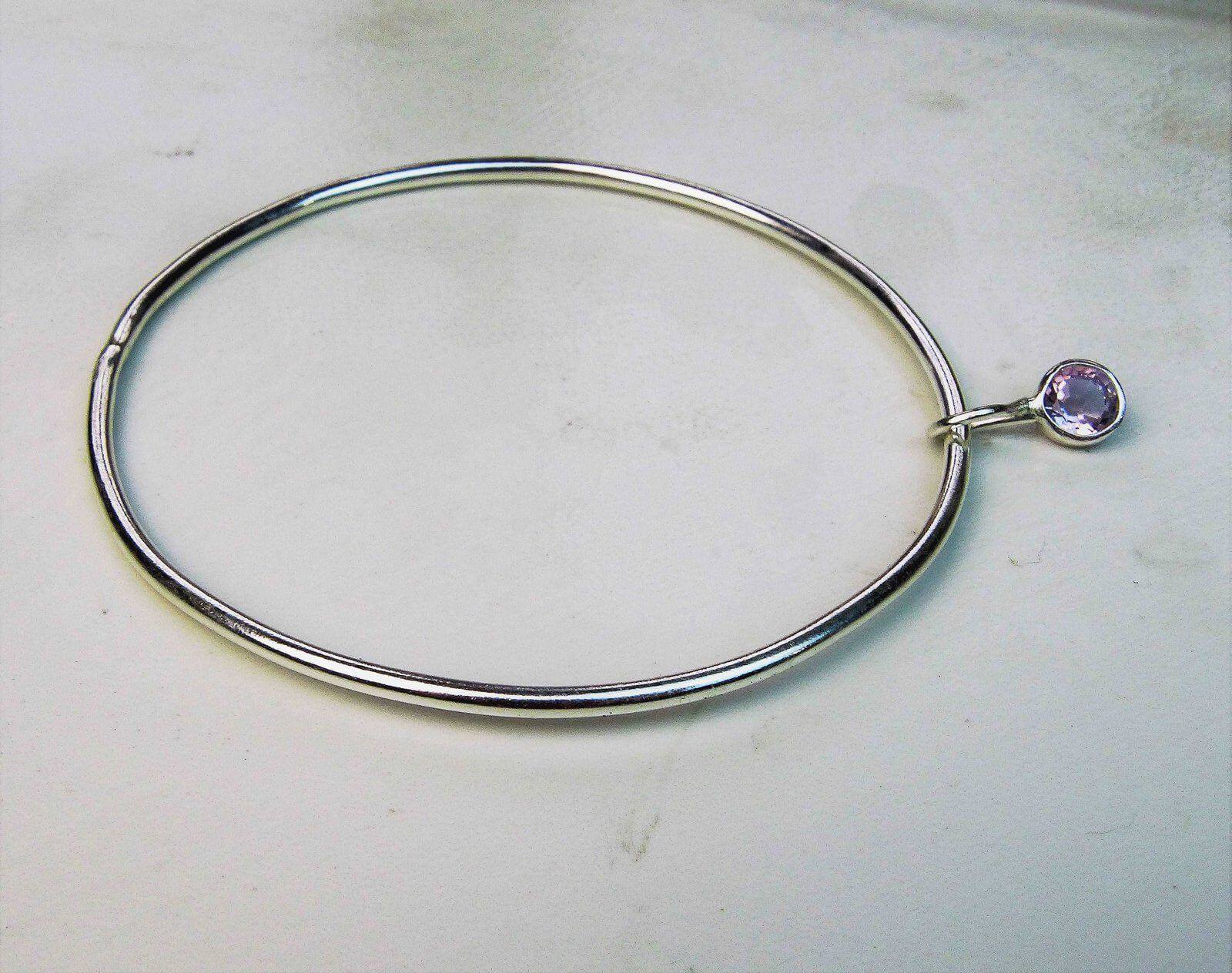 Amethyst bangle - February birthstone bracelet | Bangles | Louella Jewellery
