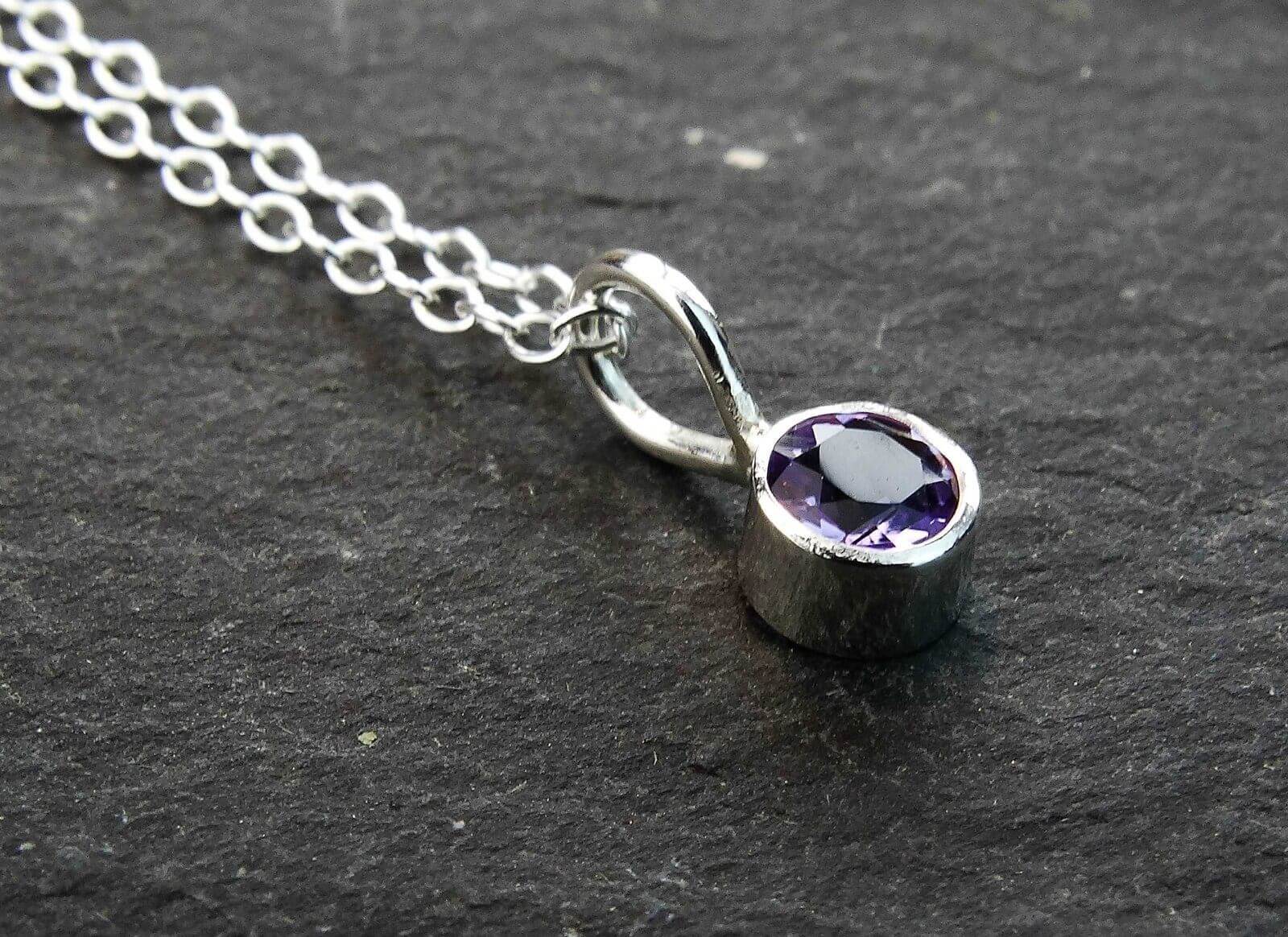 Amethyst stud earrings - February birthstone | Earrings | Louella Jewellery