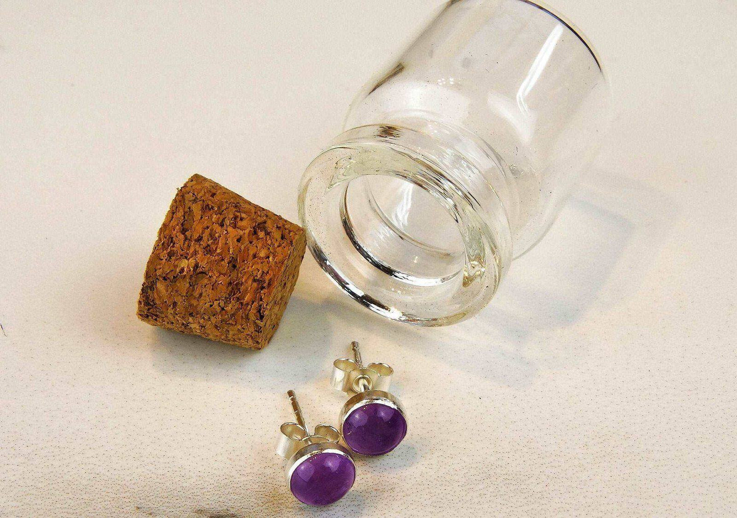 Amethyst stud earrings - February birthstone | Earrings | Louella Jewellery