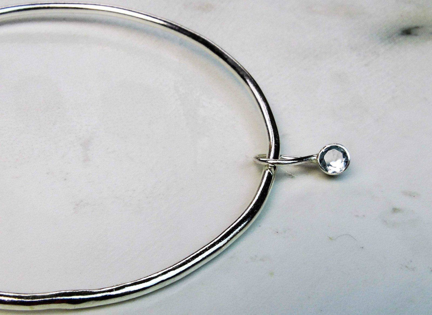 Aquamarine bangle - March birthstone bracelet | Bangles | Louella Jewellery