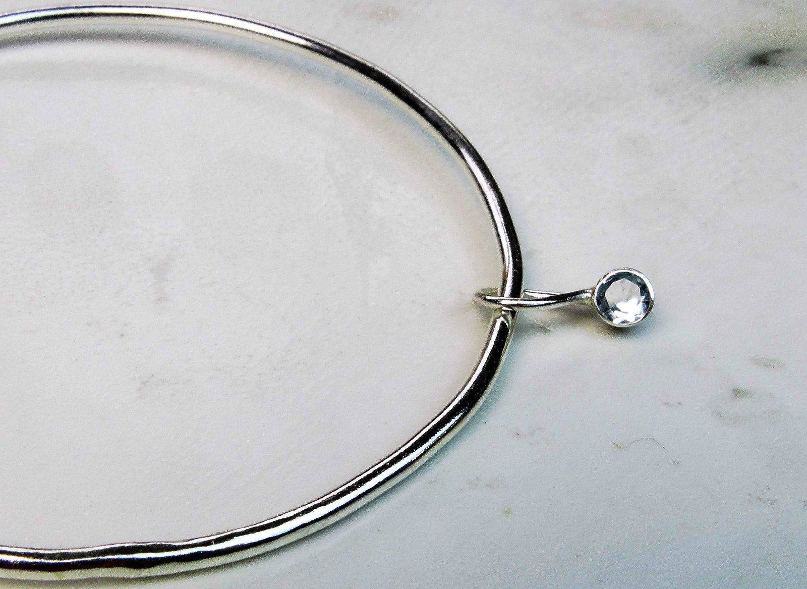 Aquamarine bangle - March birthstone bracelet | Bangles | Louella Jewellery