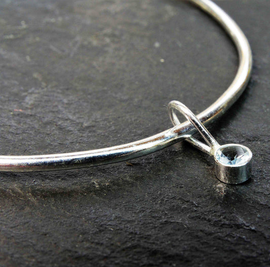 Aquamarine bangle - March birthstone bracelet | Bangles | Louella Jewellery