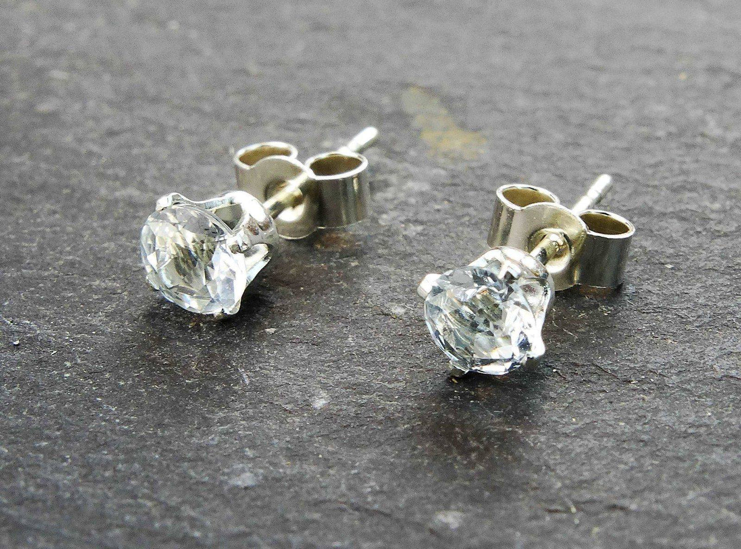 Aquamarine stud earrings - March Birthstone | Earrings | Louella Jewellery