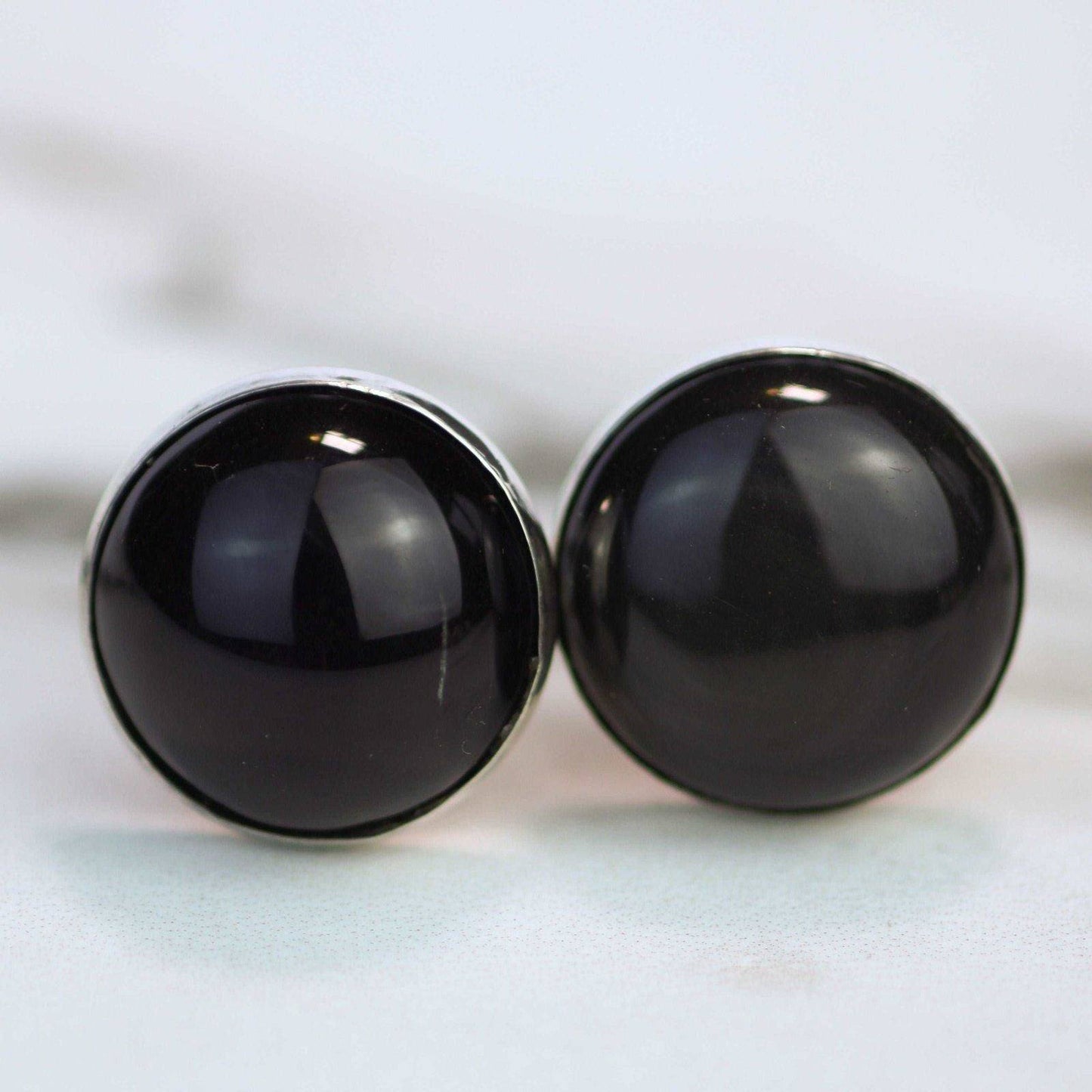Black gemstone cuff-links | cuff-links | Louella Jewellery