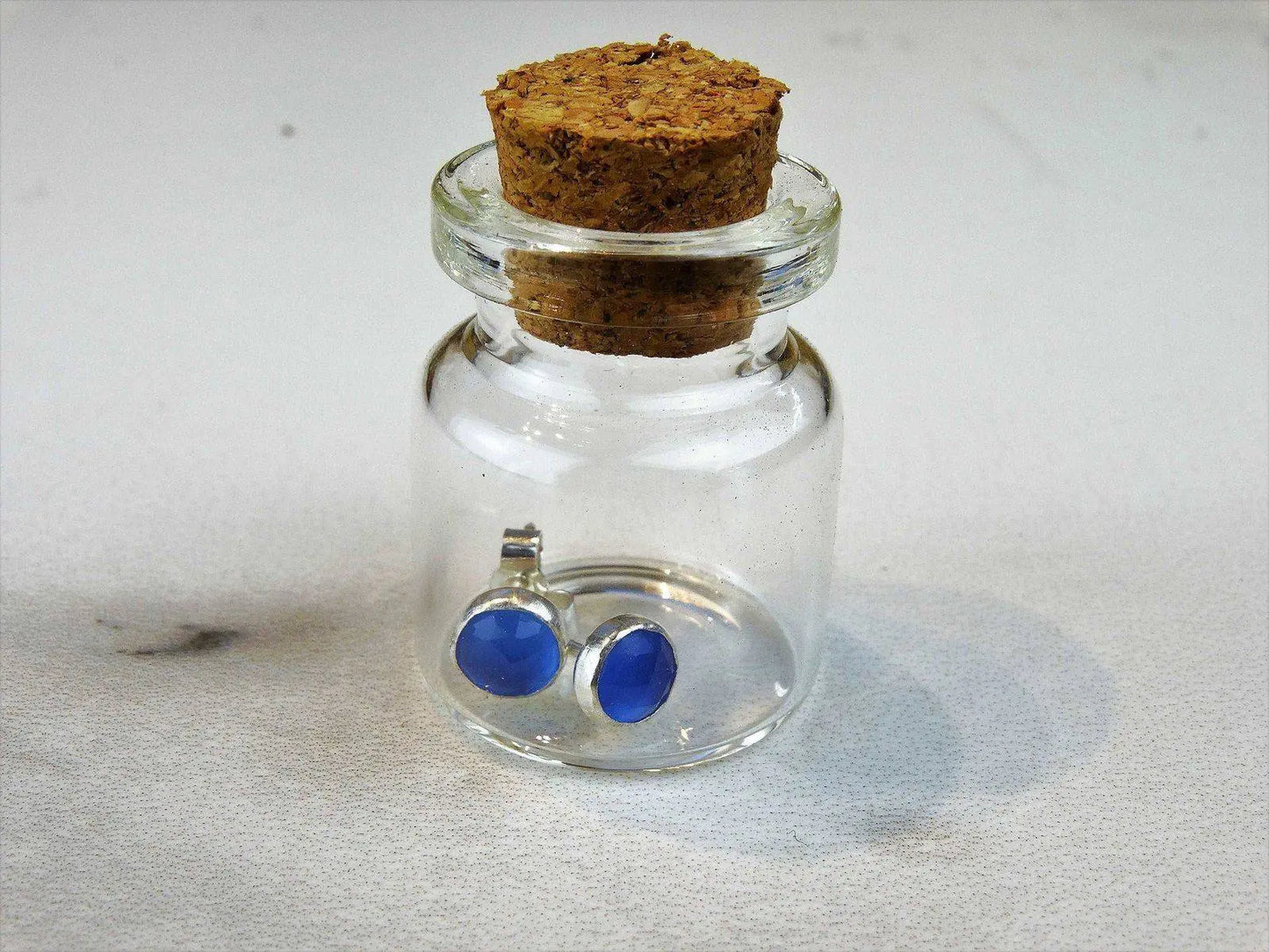 Blue gemstone stud earrings | Earrings | Louella Jewellery